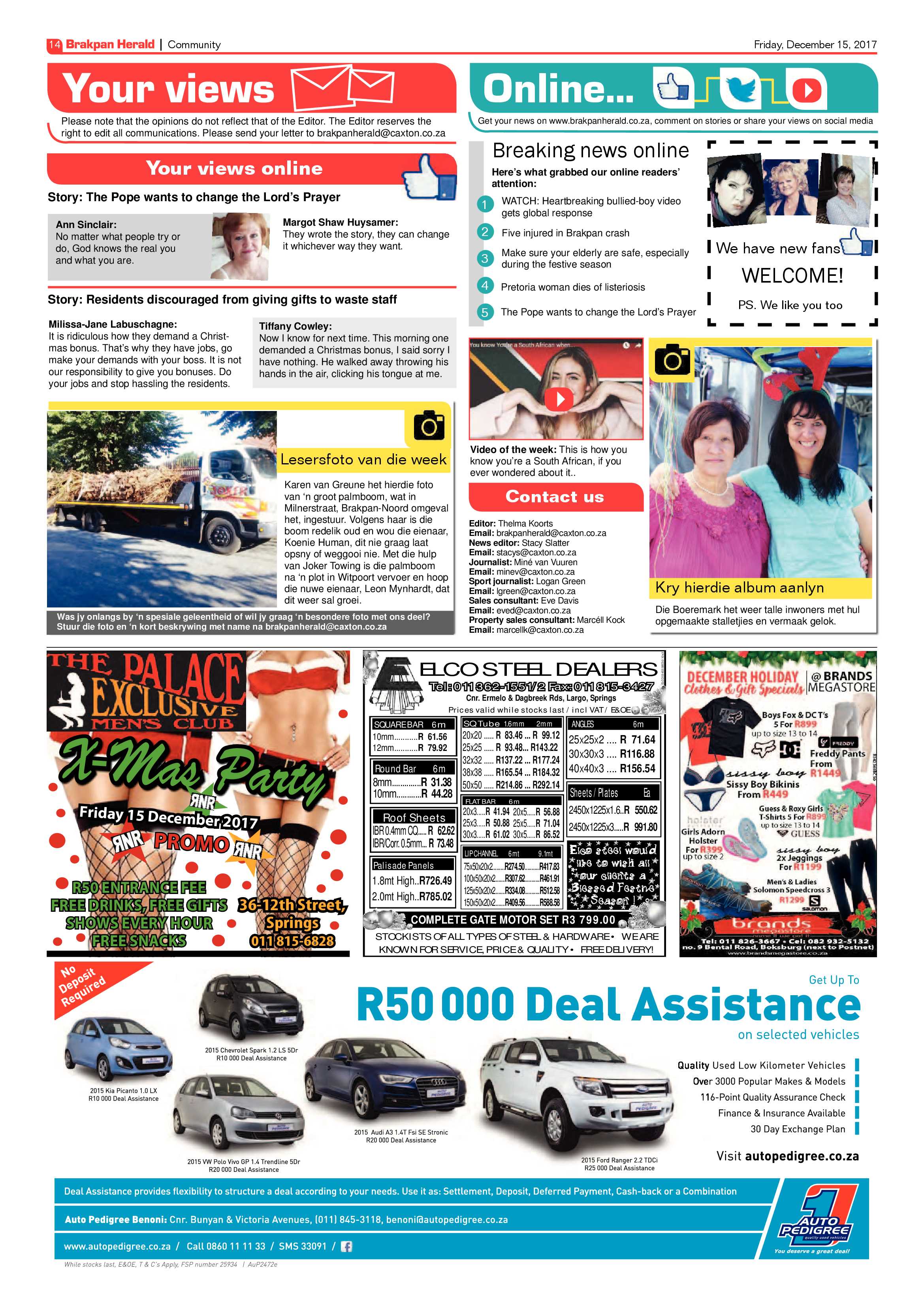 Brakpan Herald 15 December 2017 page 14