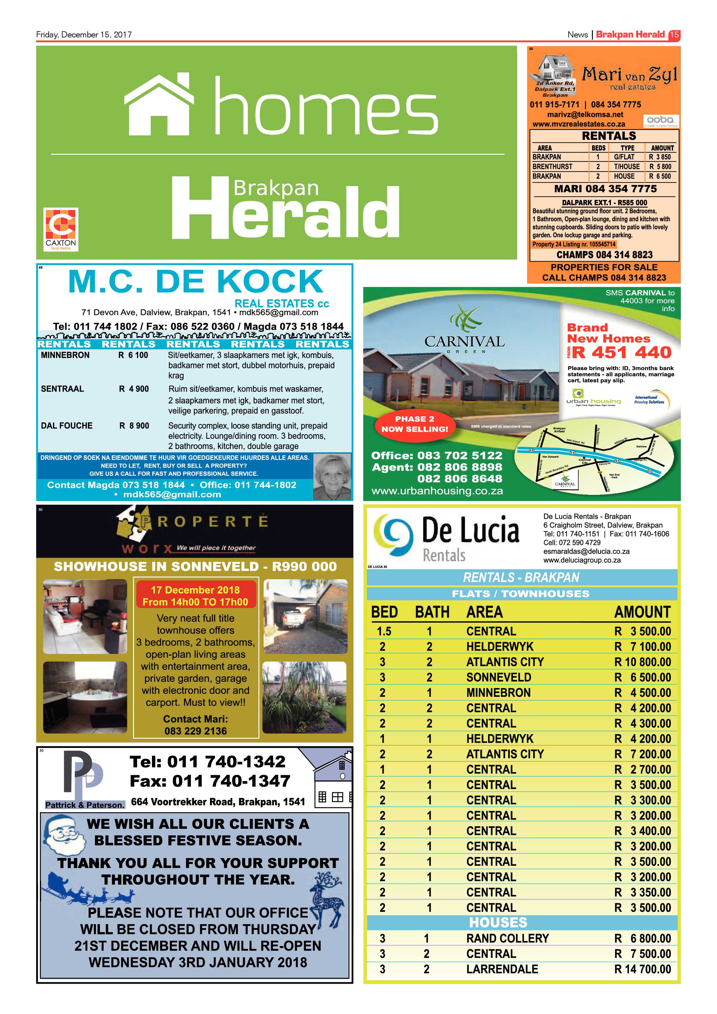 Brakpan Herald 15 December 2017 page 15