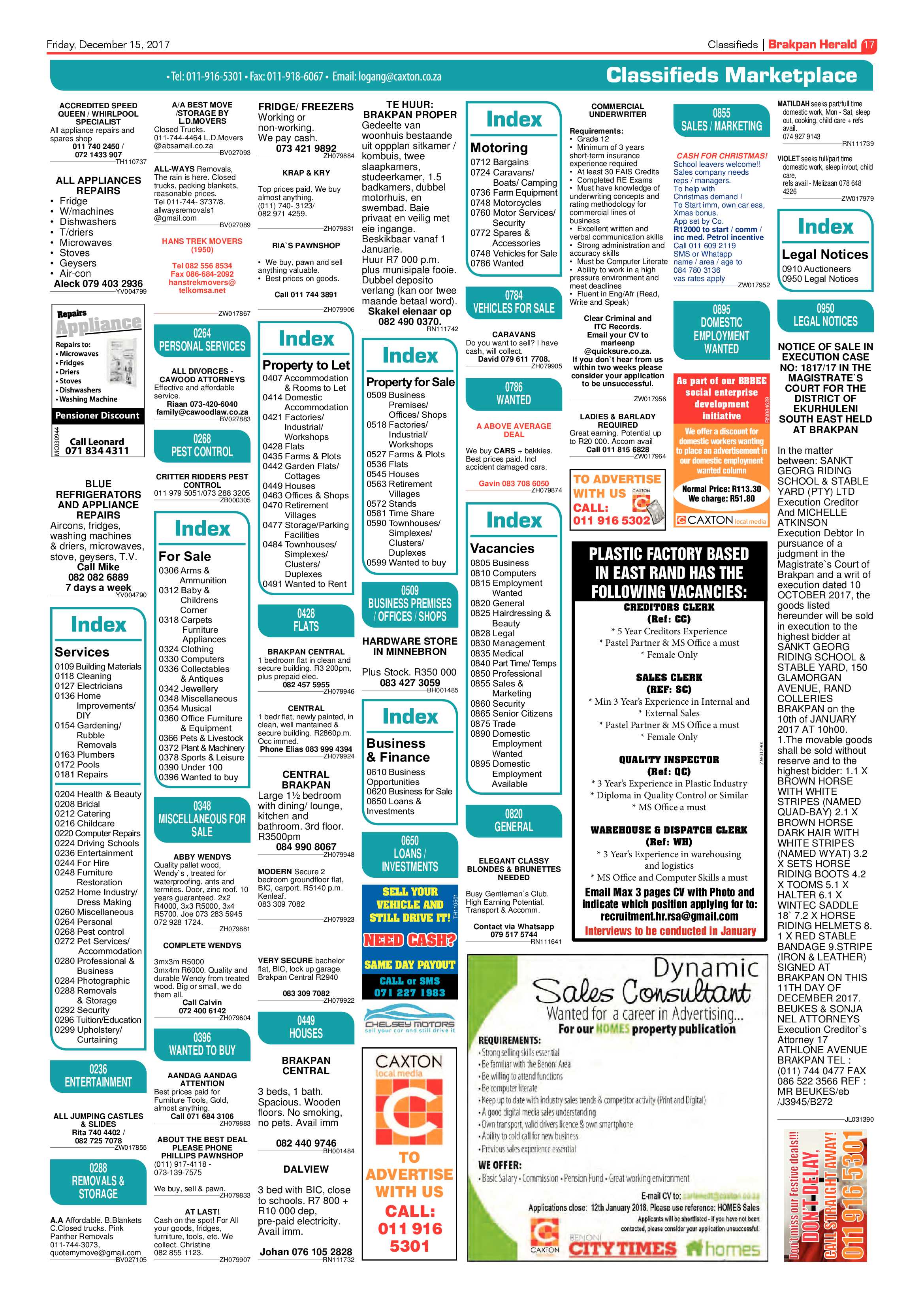 Brakpan Herald 15 December 2017 page 17