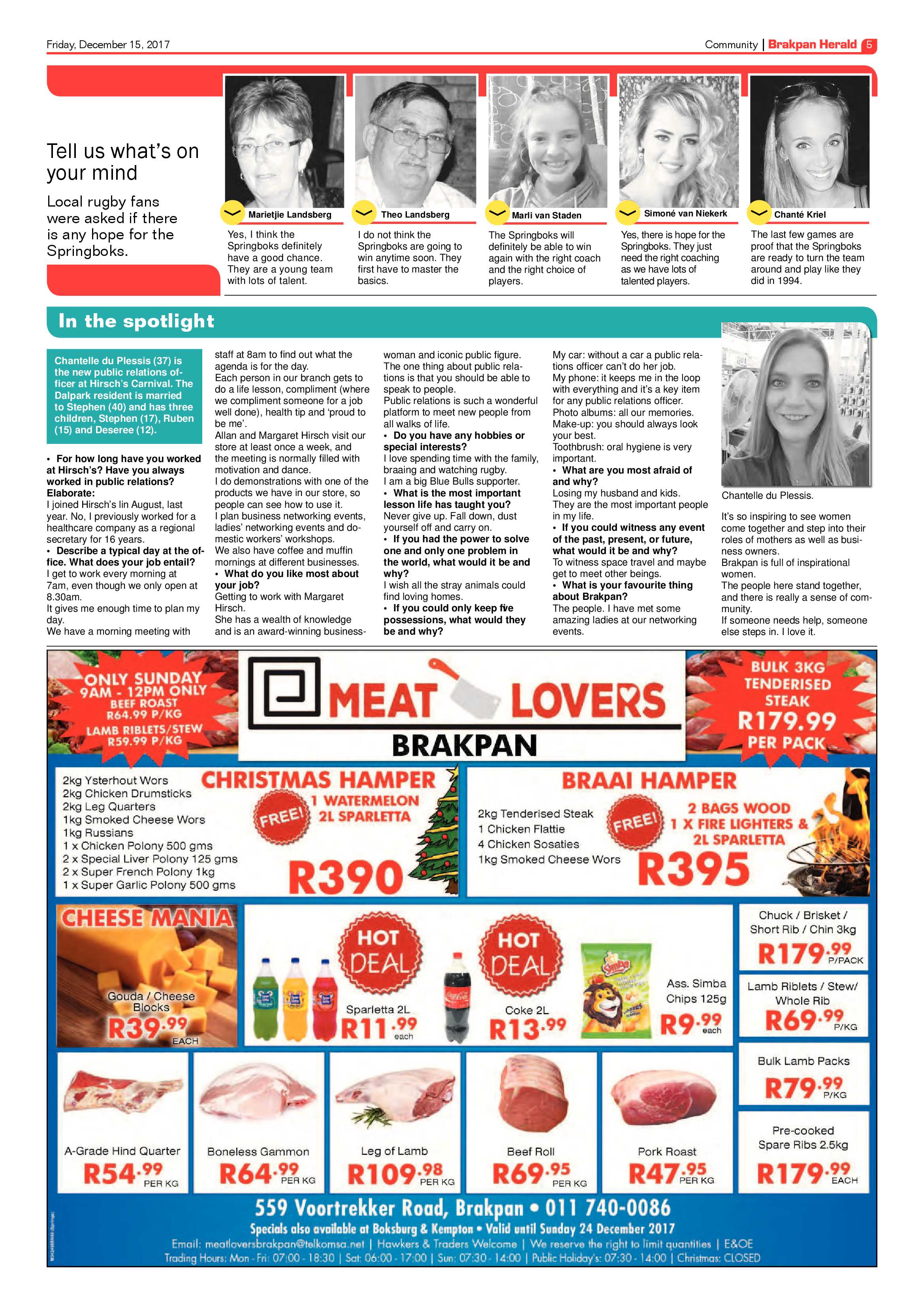 Brakpan Herald 15 December 2017 page 5