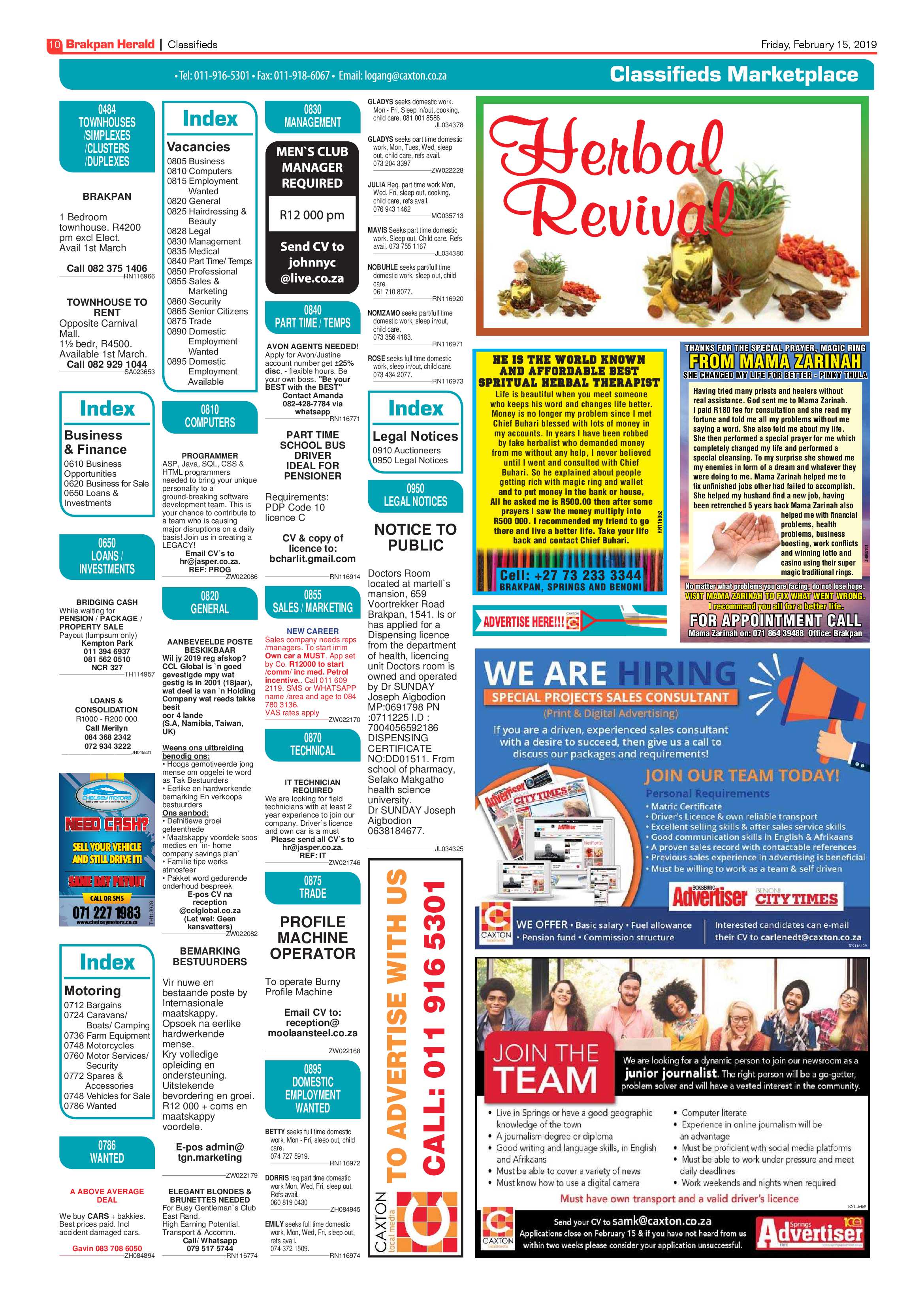 Brakpan Herald 15 February 2019 page 10
