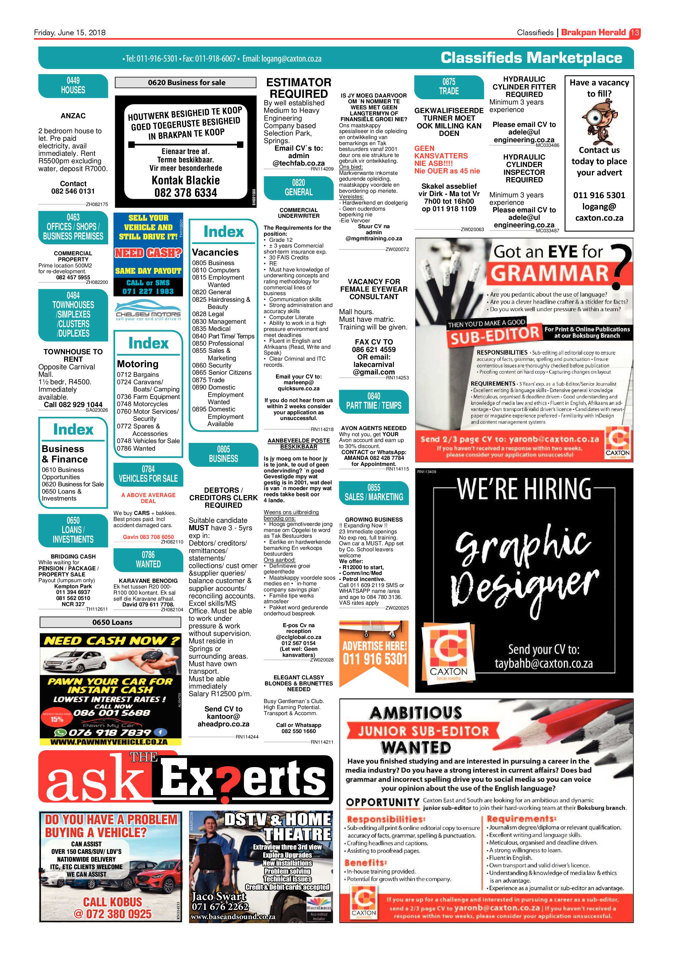 Brakpan Herald 15 June 2018 page 13