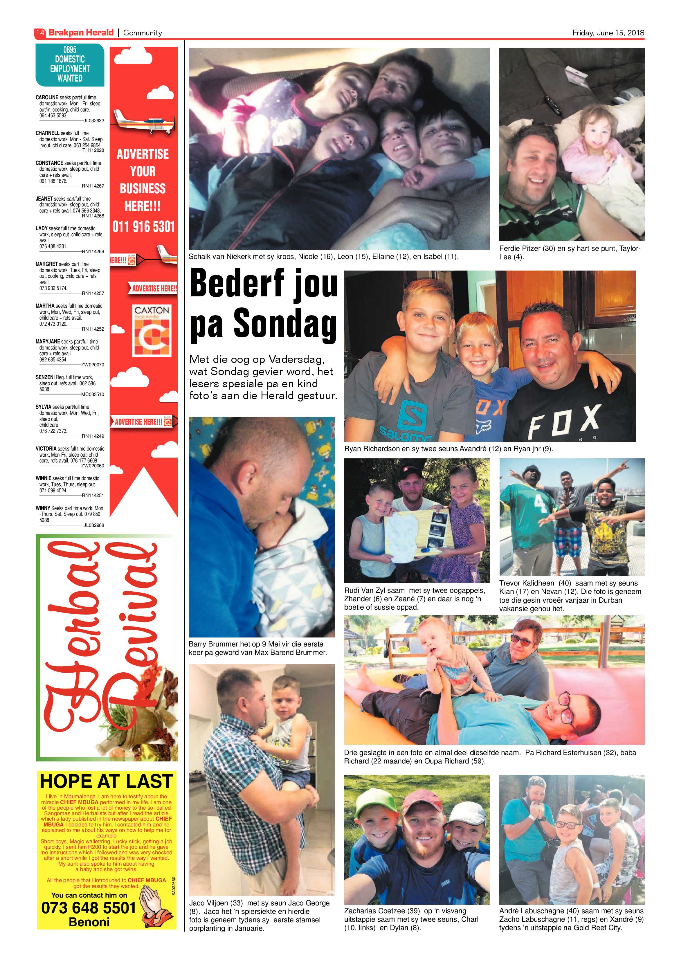 Brakpan Herald 15 June 2018 page 14