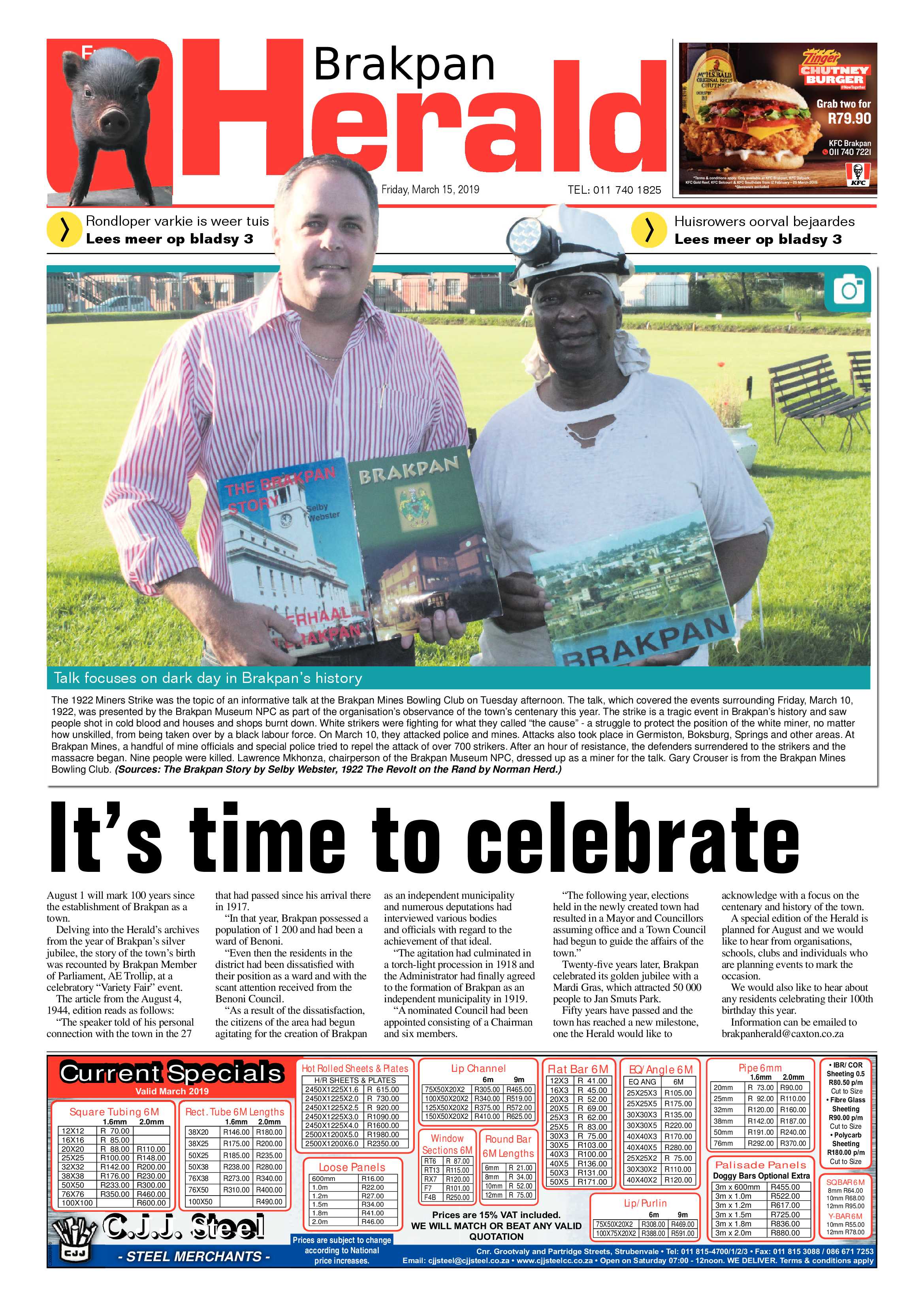 Brakpan Herald 15 March 2019 page 1