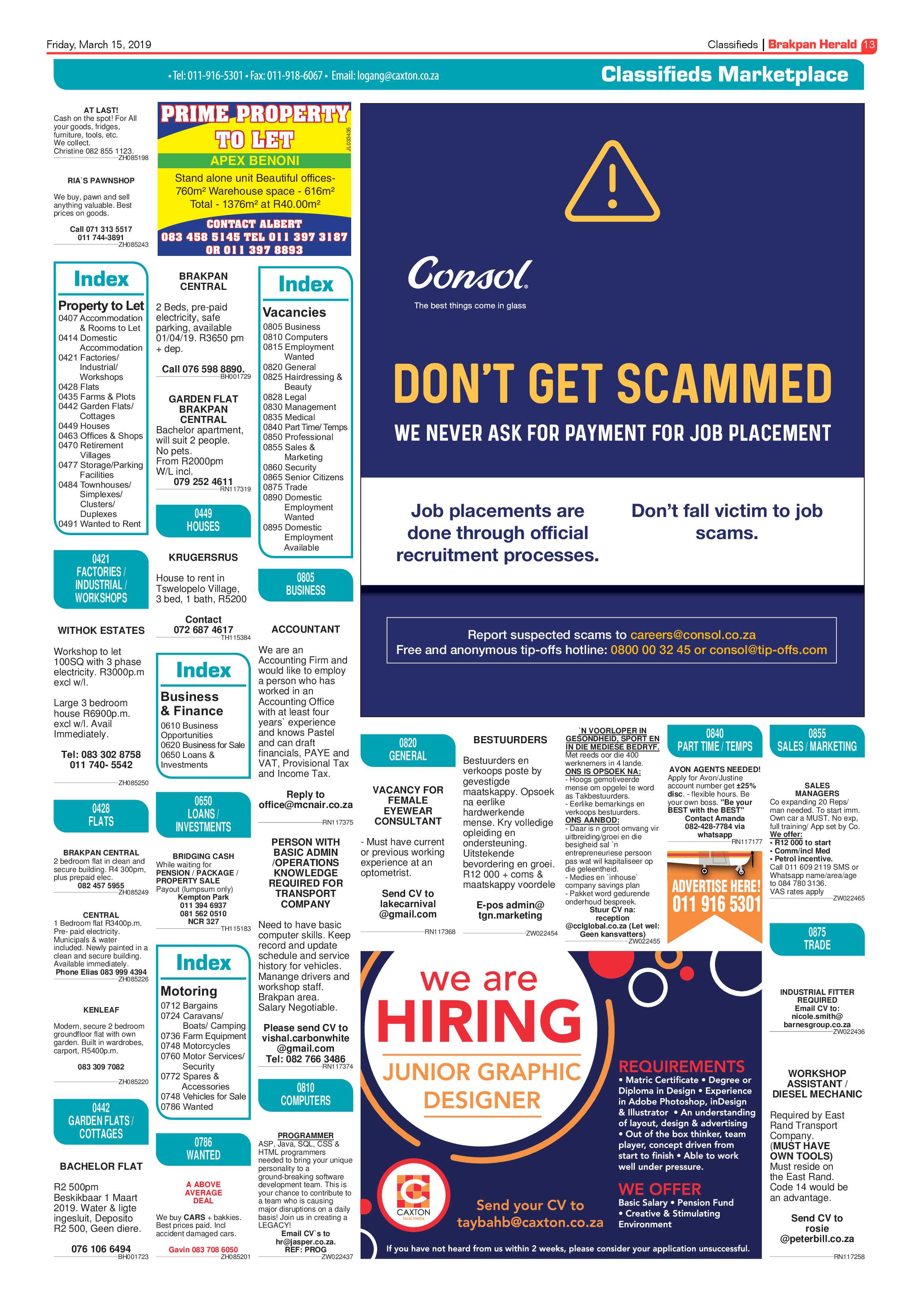 Brakpan Herald 15 March 2019 page 13