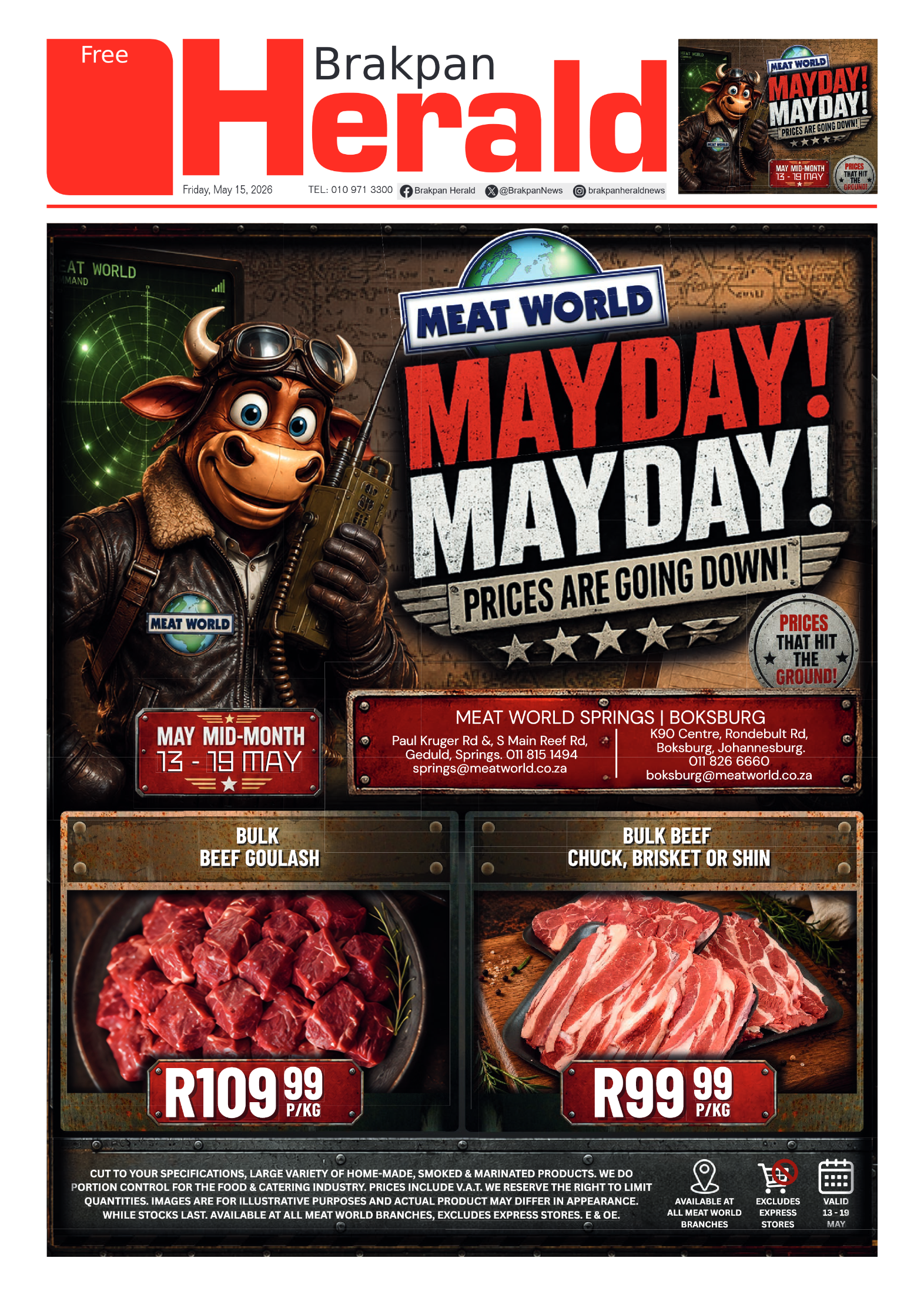 Brakpan Herald 15 May 2026 page 1