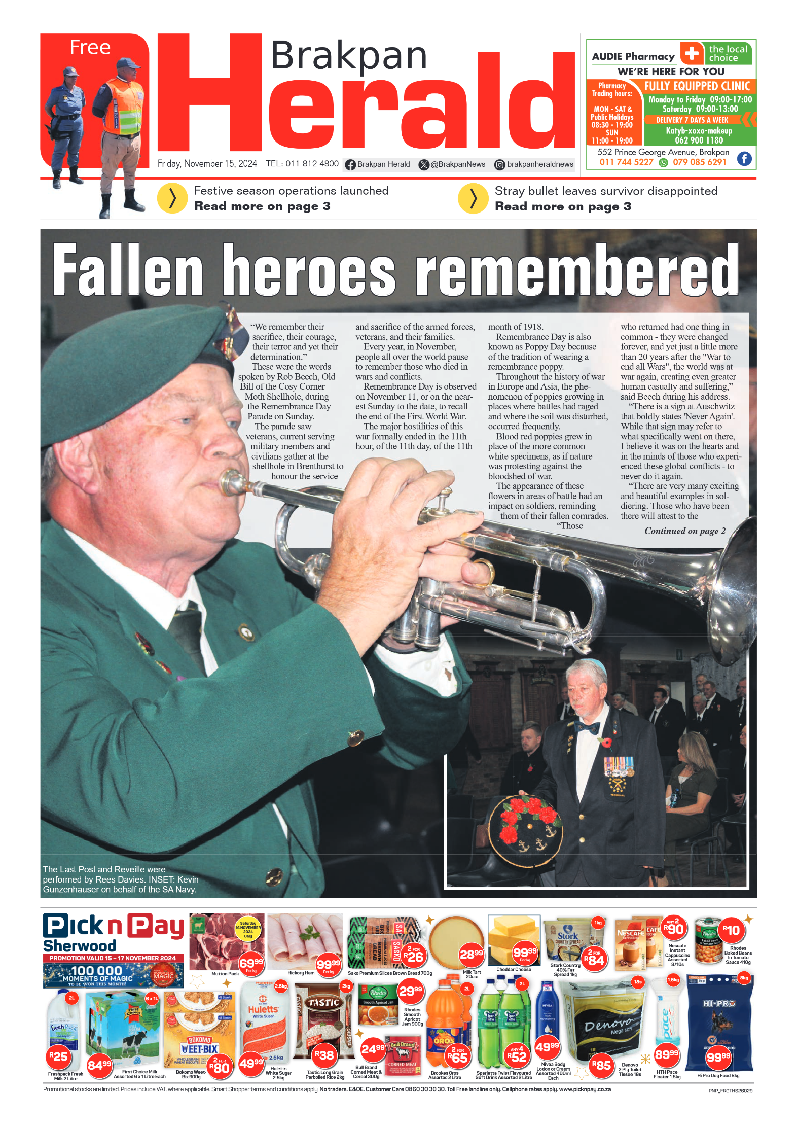 Brakpan Herald 15 November 2024 page 1