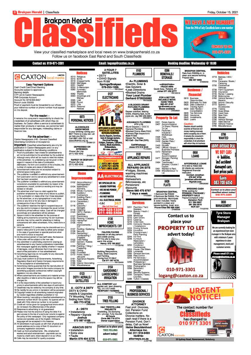 Brakpan Herald 15 October 2021 page 6