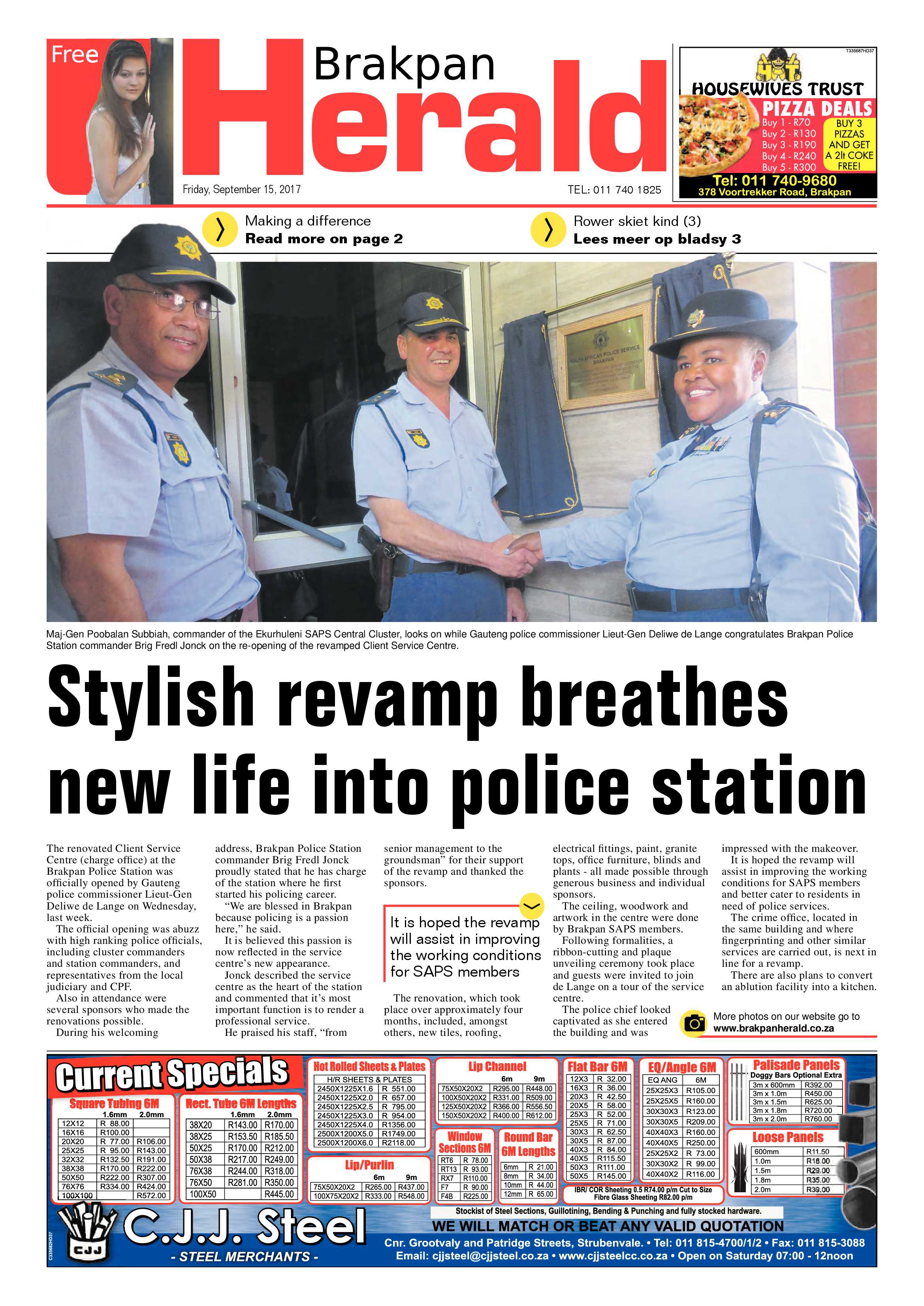 Brakpan Herald 15 September 2017 page 1
