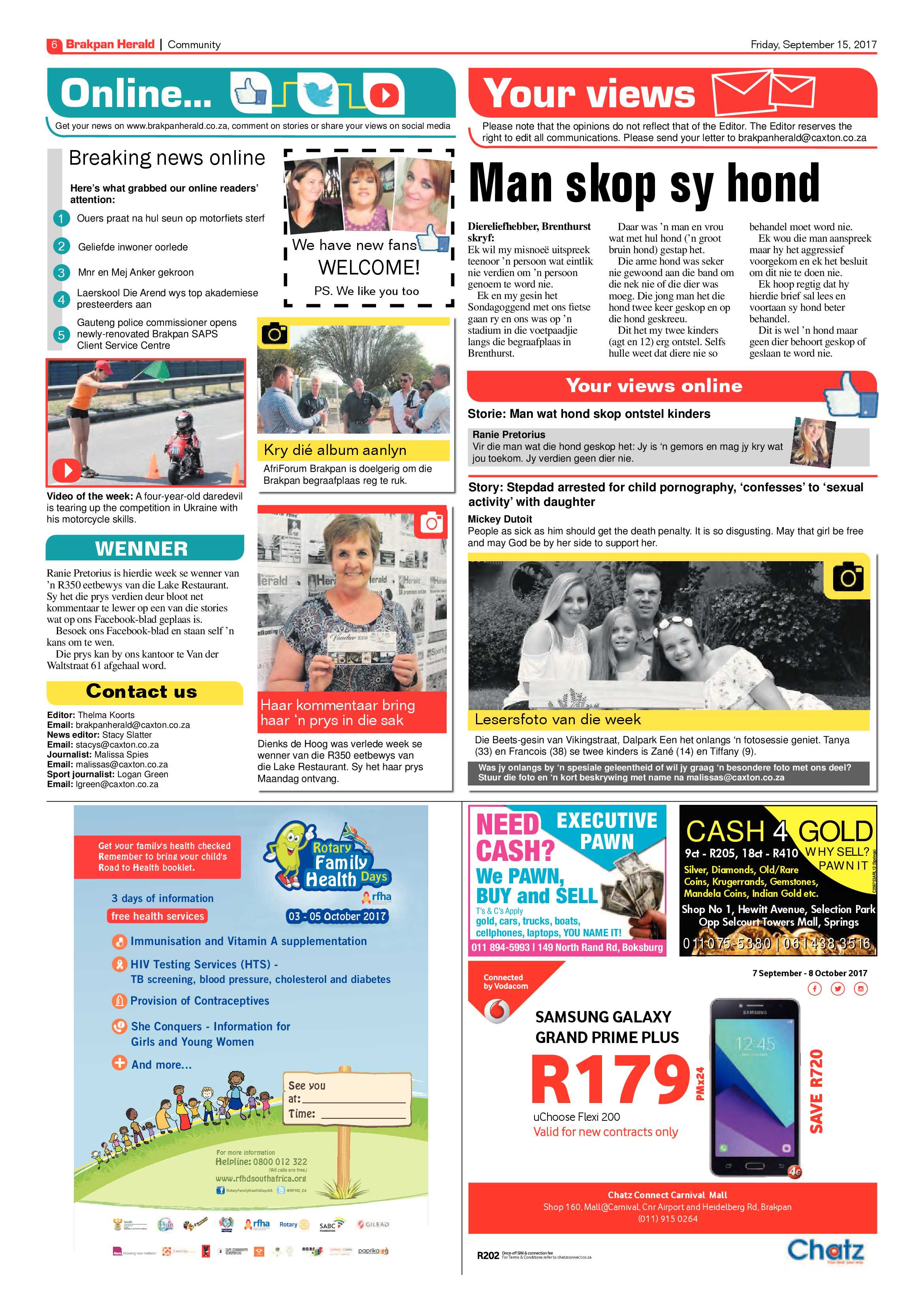 Brakpan Herald 15 September 2017 page 6