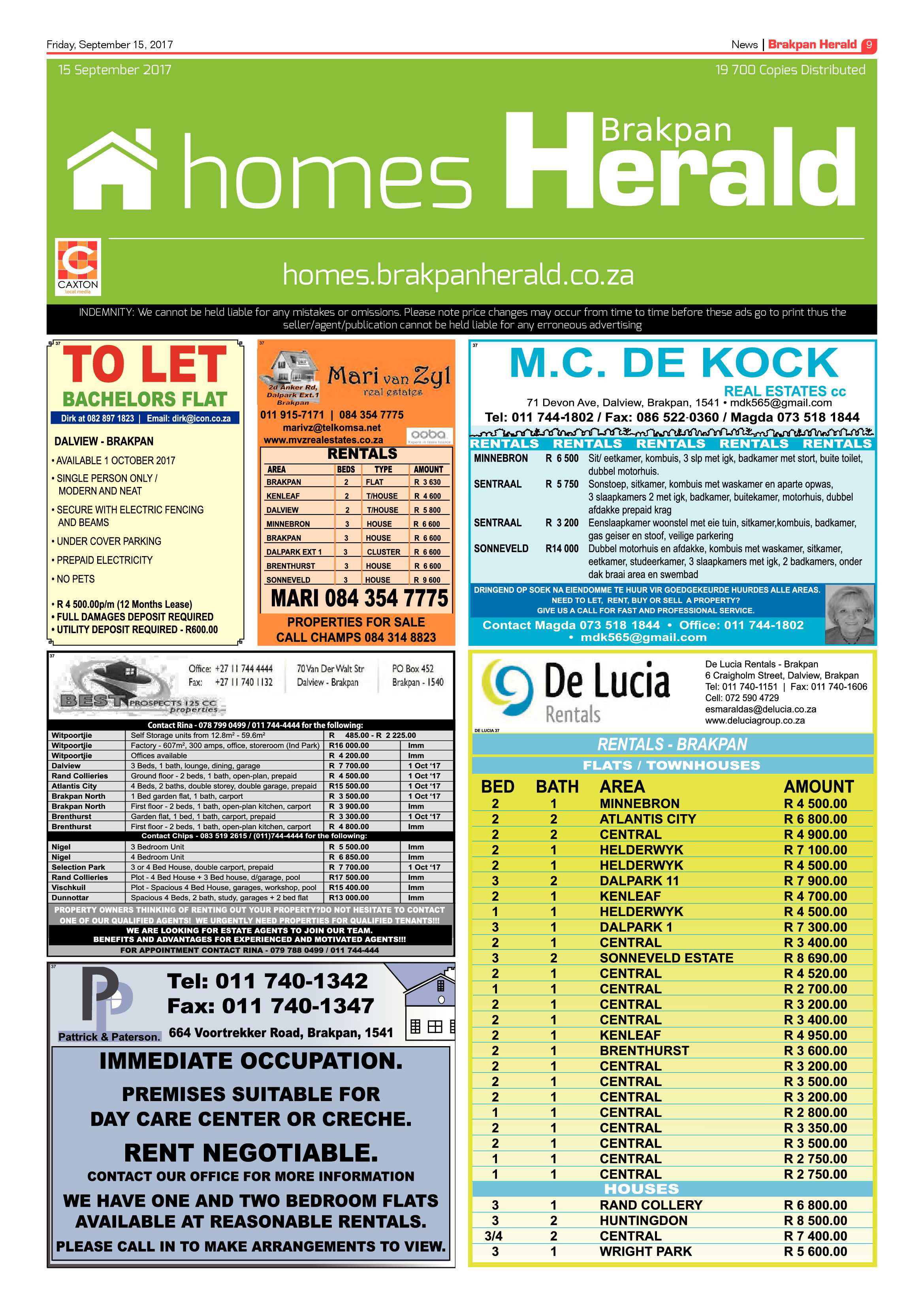 Brakpan Herald 15 September 2017 page 9