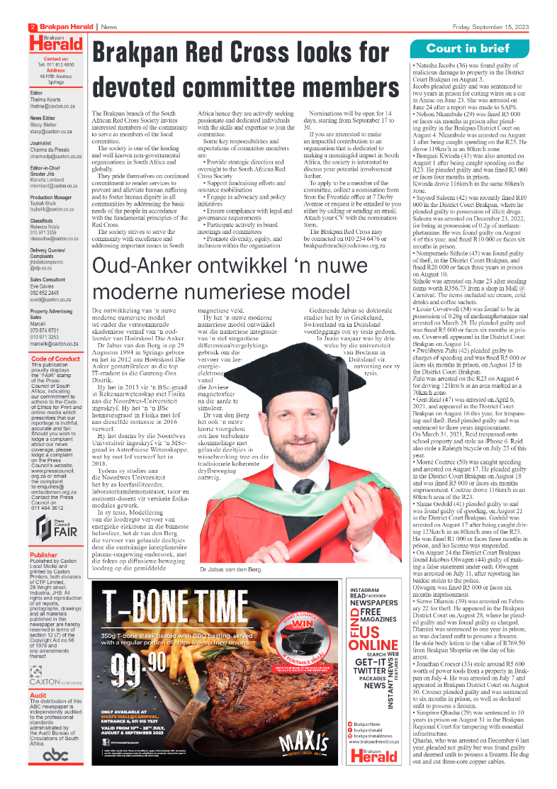Brakpan Herald 15 September 2023 page 2