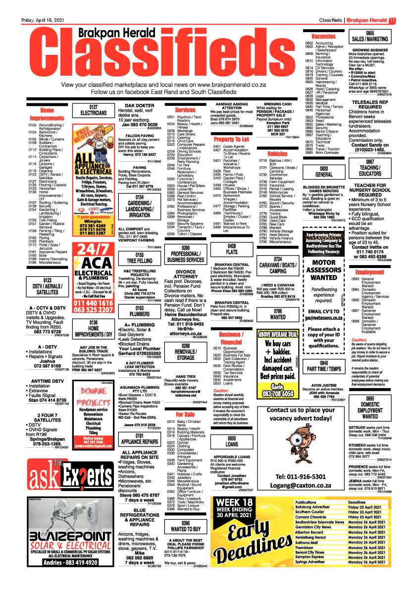 Brakpan Herald 16 April 2021 page 11