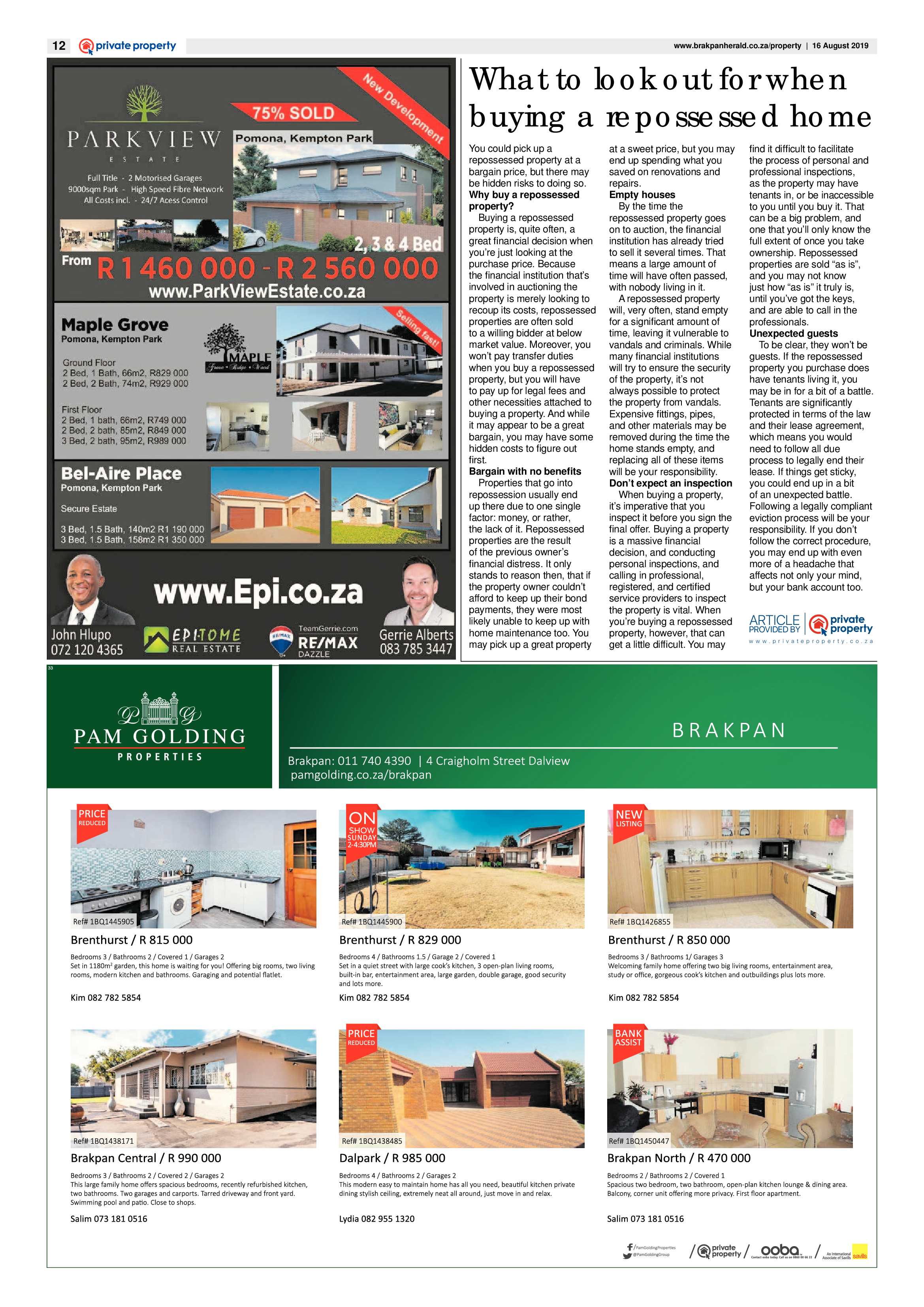 Brakpan Herald 16 August 2019 page 12