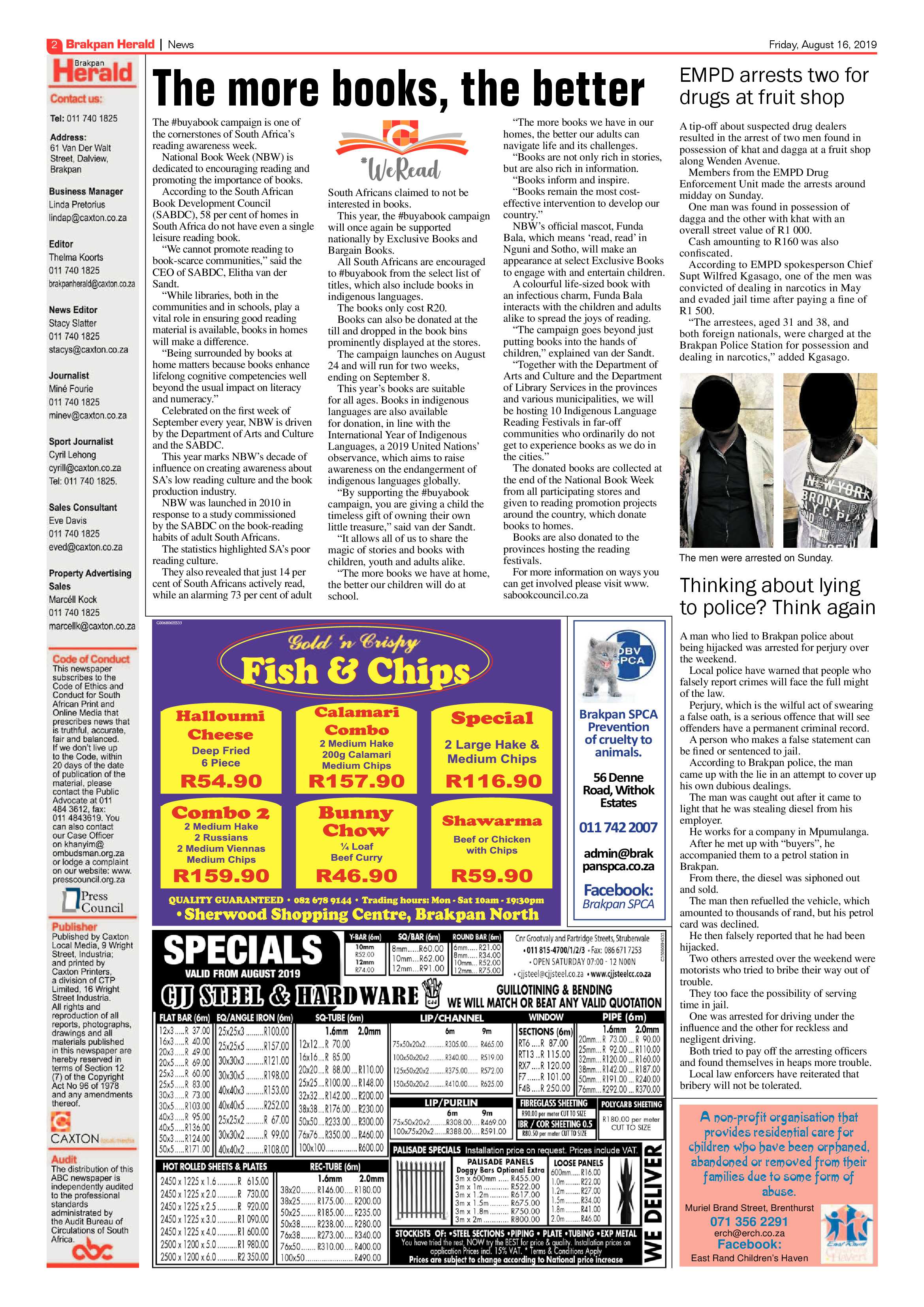 Brakpan Herald 16 August 2019 page 2
