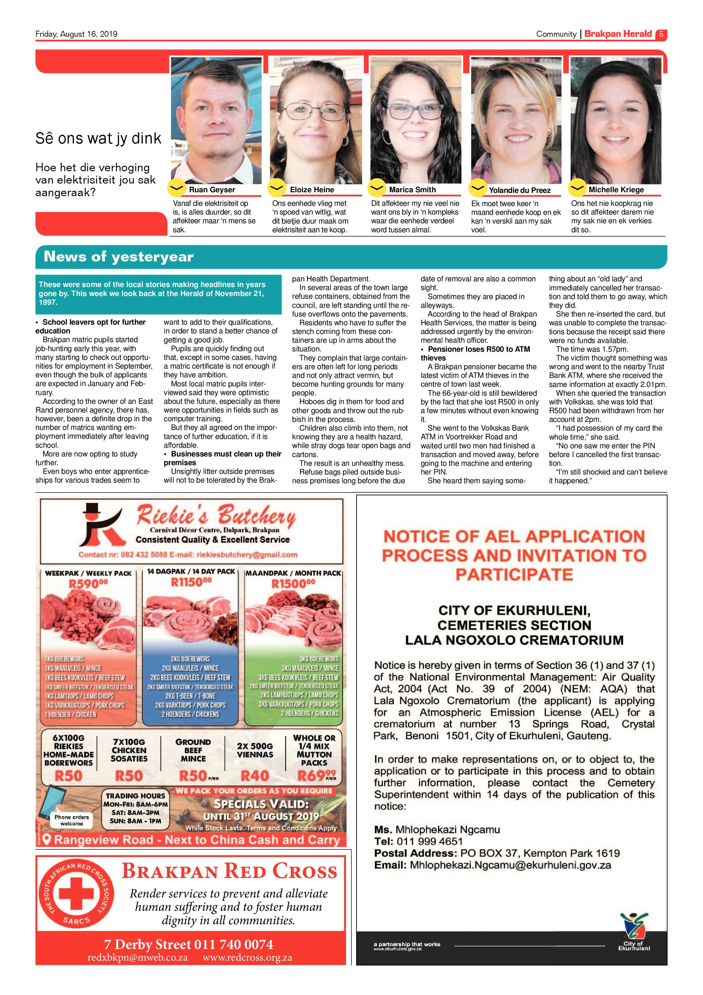 Brakpan Herald 16 August 2019 page 5