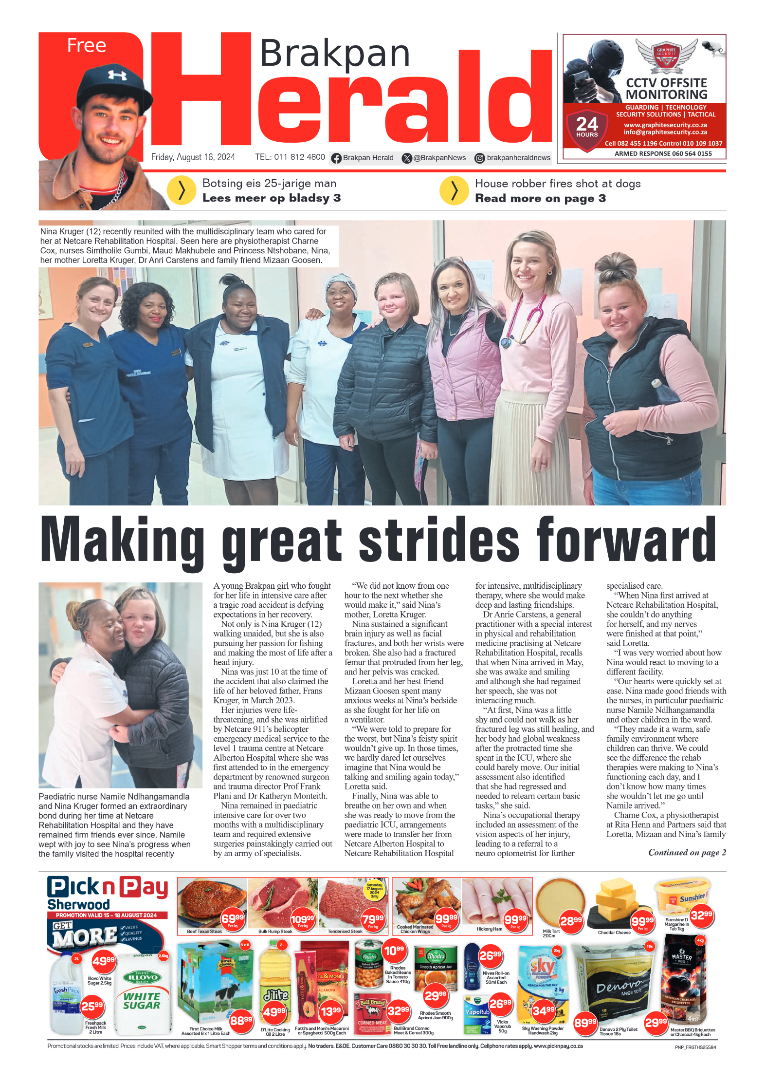Brakpan Herald 16 August 2024 page 1
