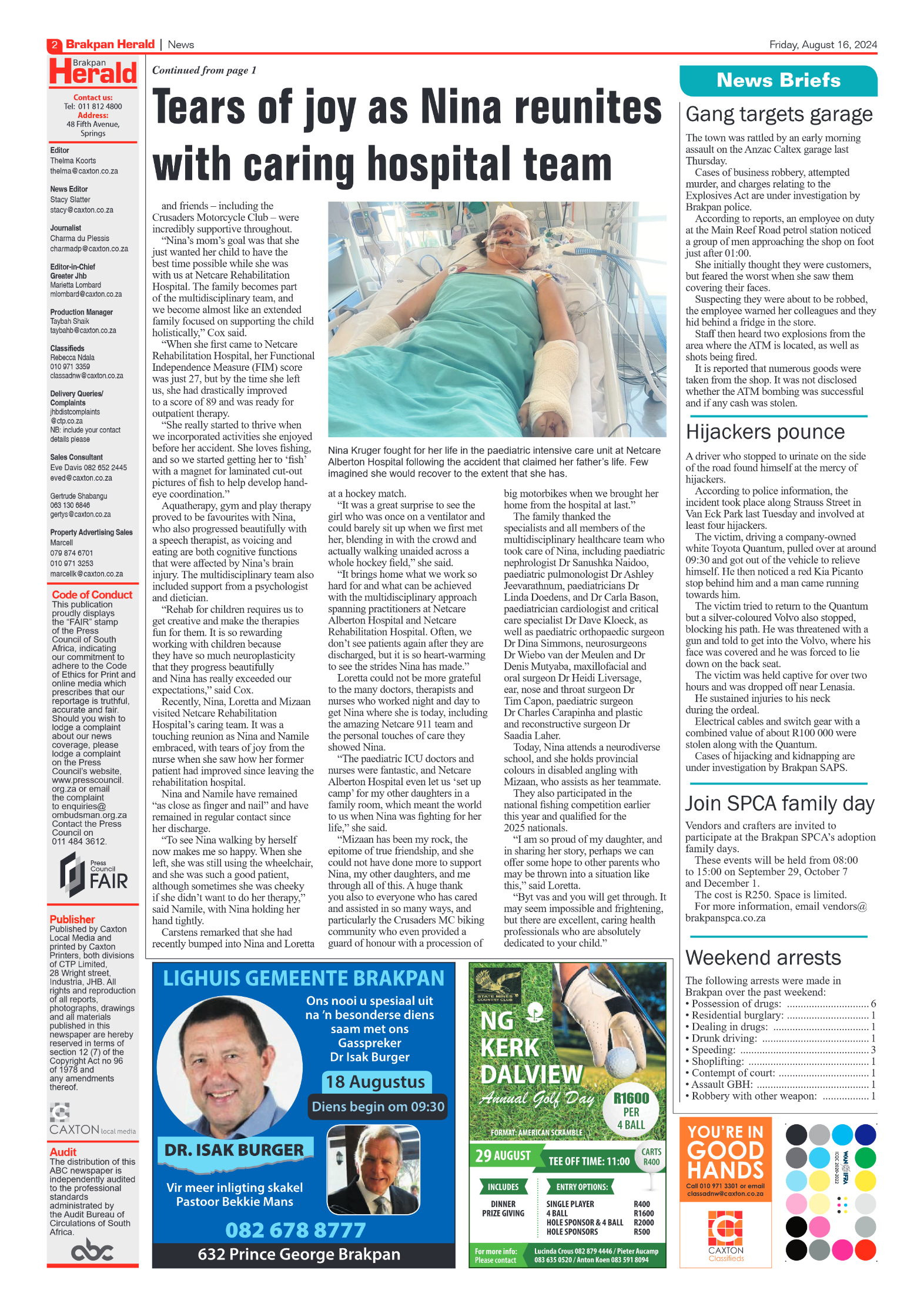 Brakpan Herald 16 August 2024 page 2