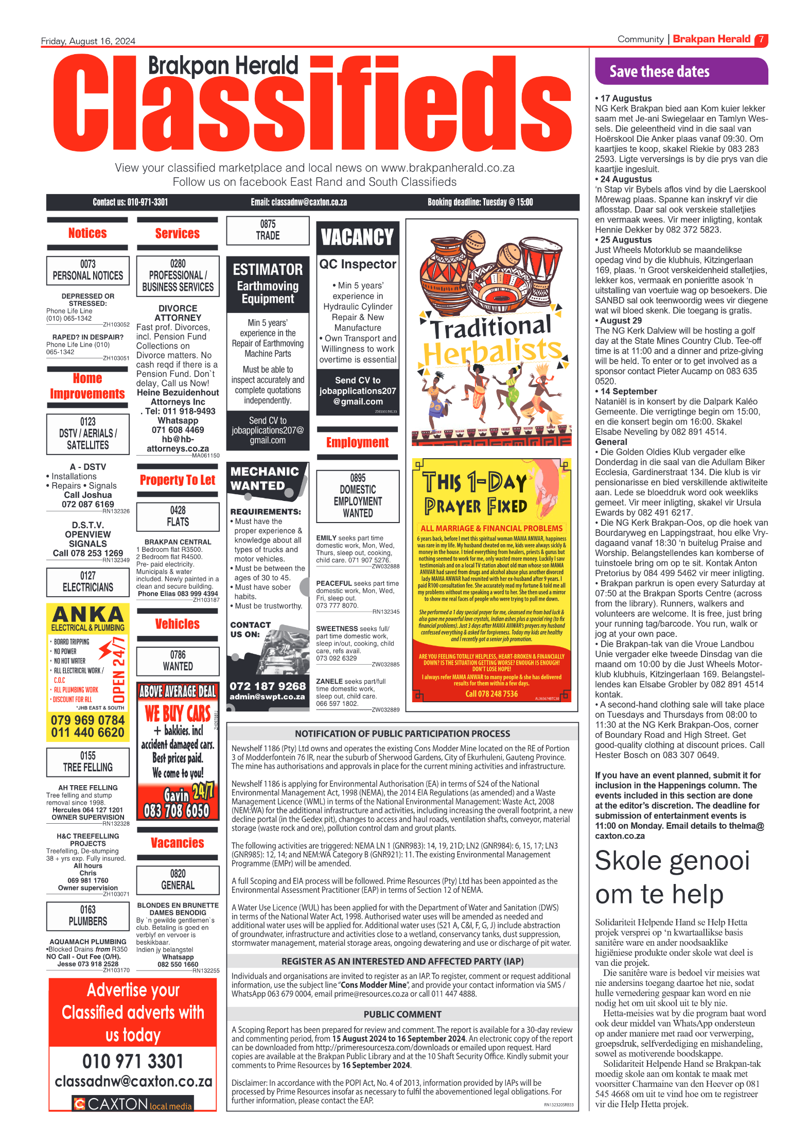 Brakpan Herald 16 August 2024 page 7