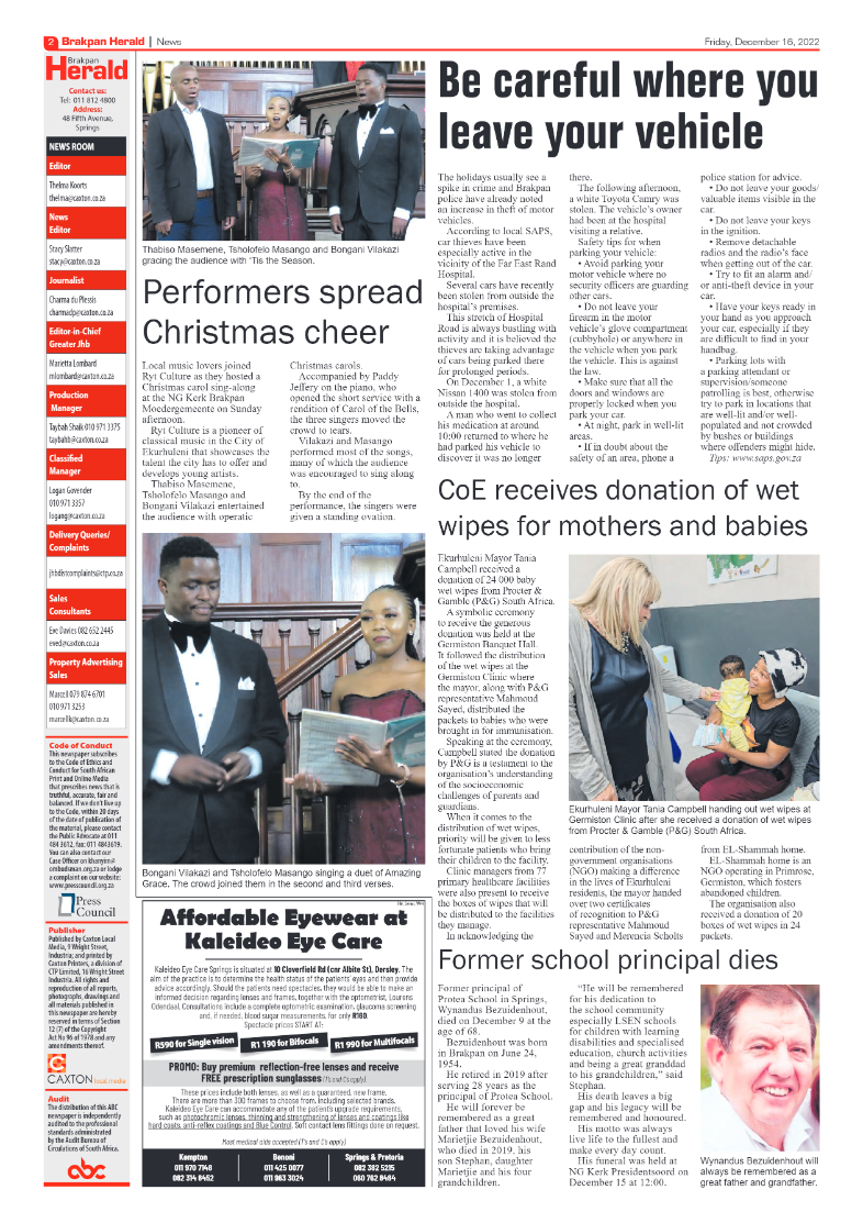 Brakpan Herald 16 Dec 2022 page 2