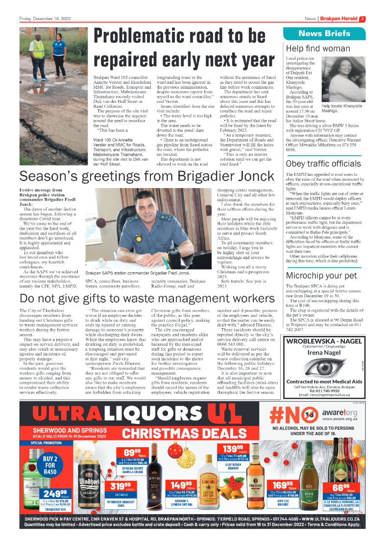 Brakpan Herald 16 Dec 2022 page 3