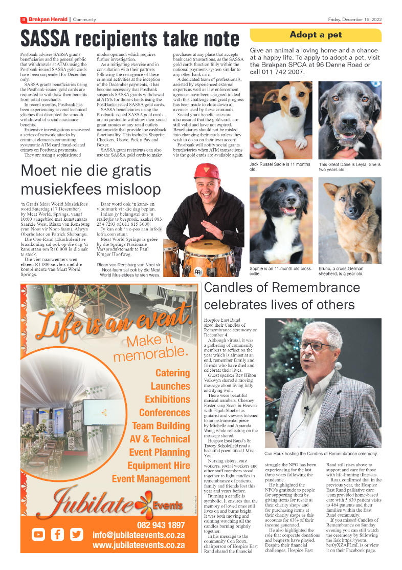Brakpan Herald 16 Dec 2022 page 8