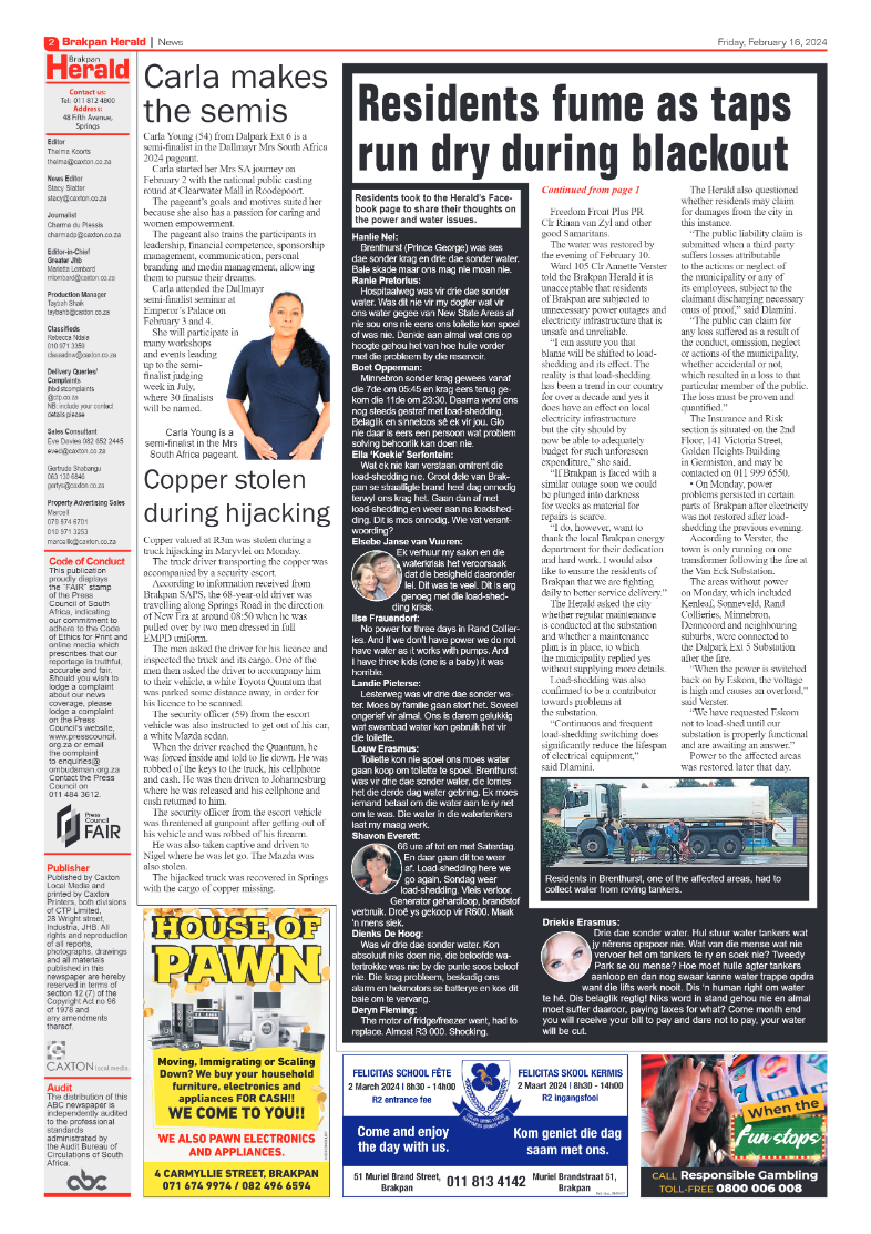 Brakpan Herald 16 February 2024 page 2