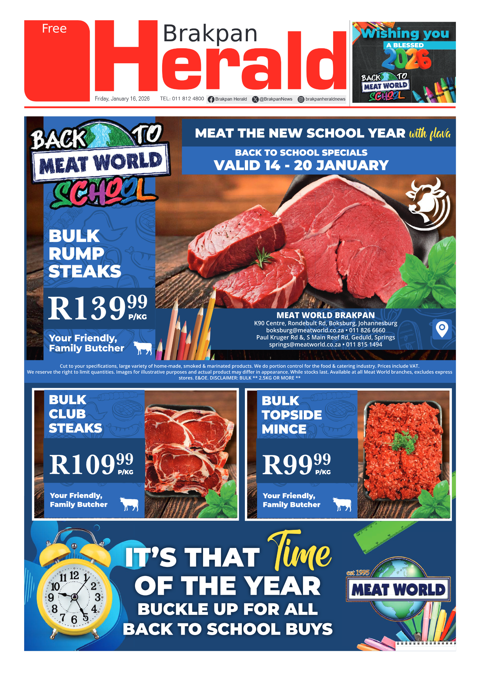 Brakpan Herald 16 January 2026 page 1