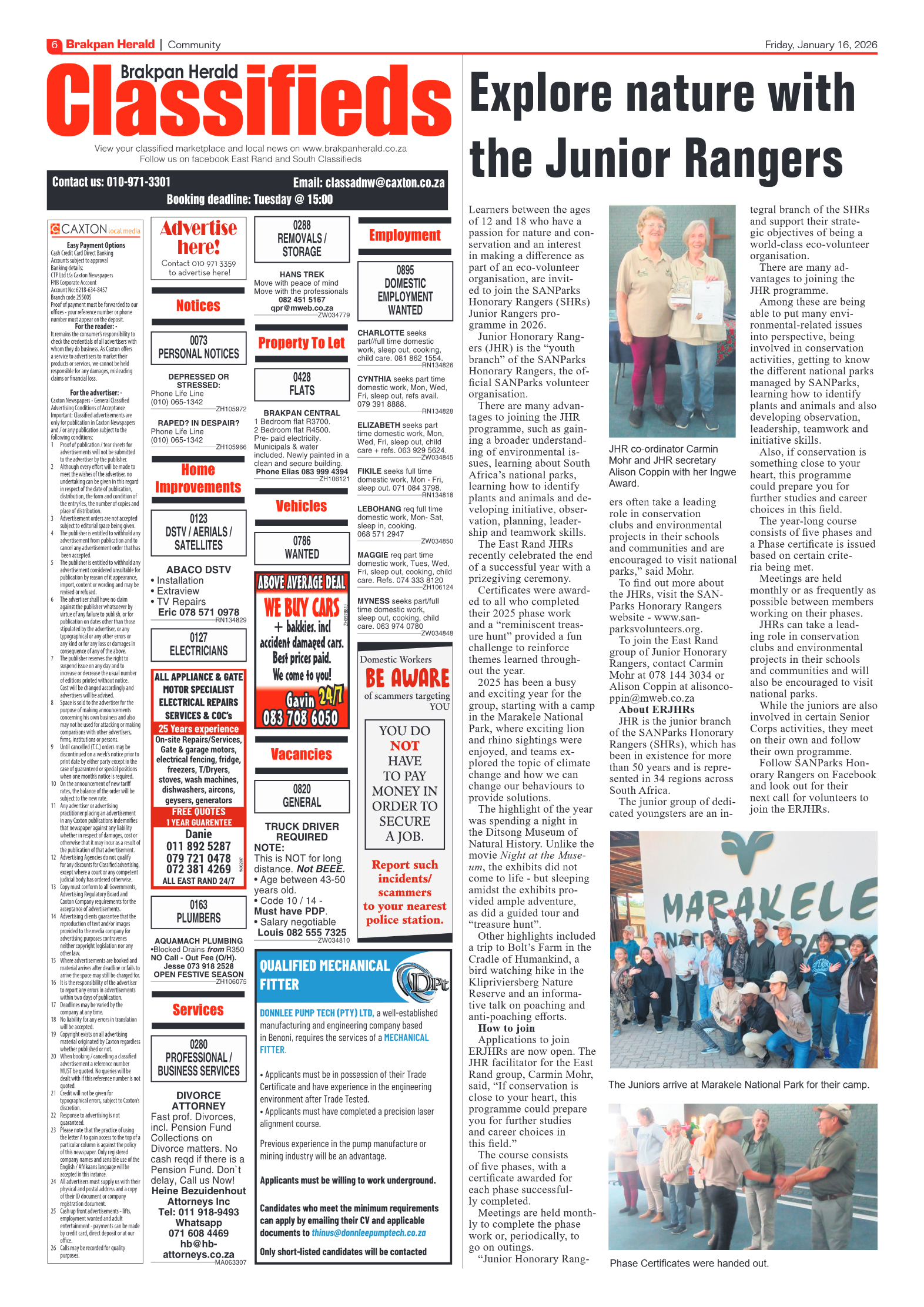 Brakpan Herald 16 January 2026 page 8