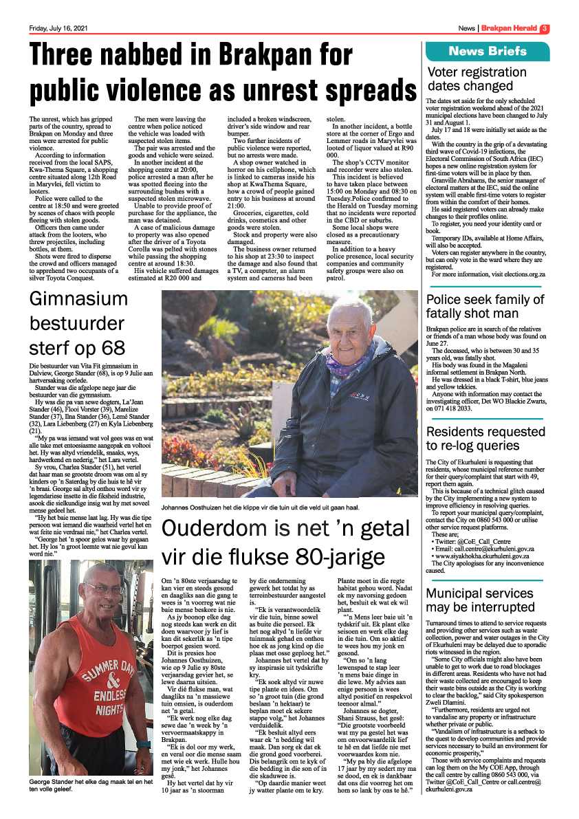 Brakpan Herald 16 July 2021 page 3