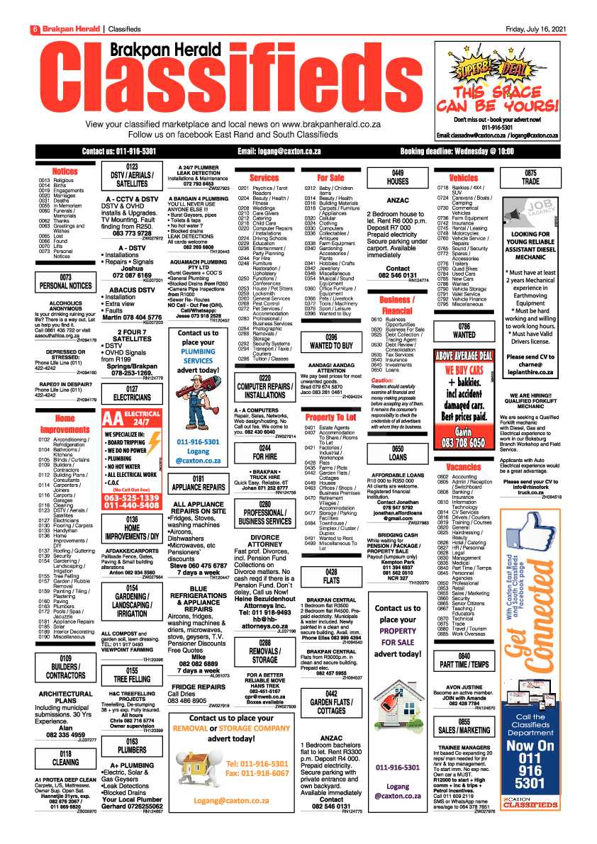 Brakpan Herald 16 July 2021 page 6