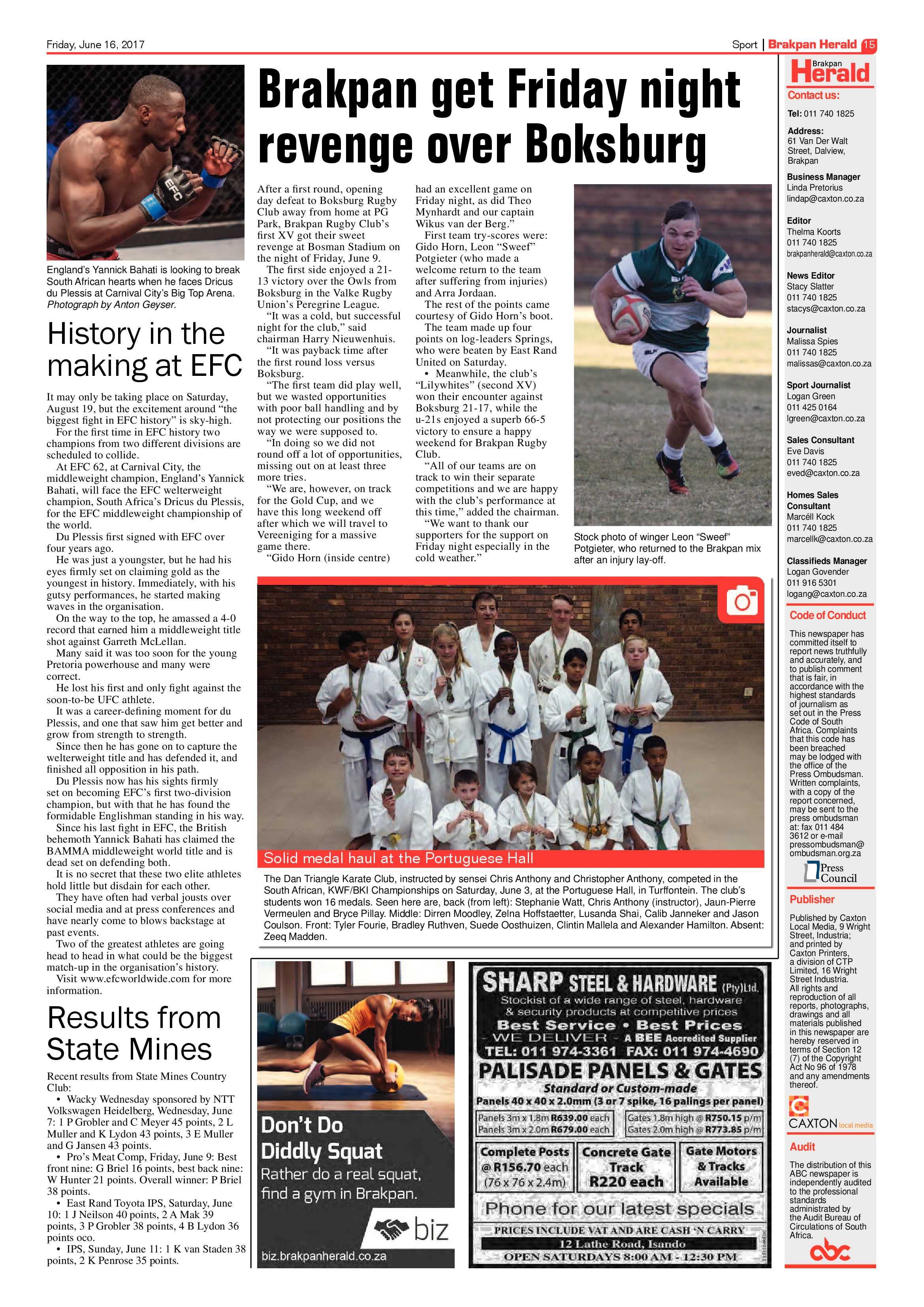 Brakpan Herald 16 June 2017 page 15