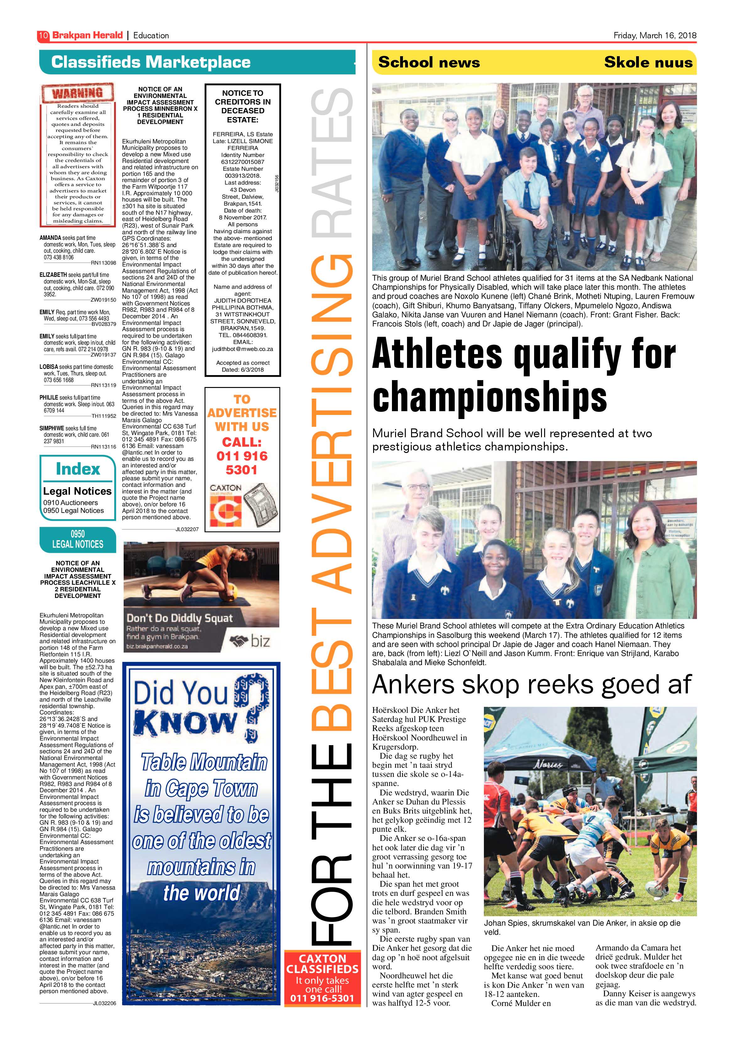 Brakpan Herald 16 March 2018 page 10