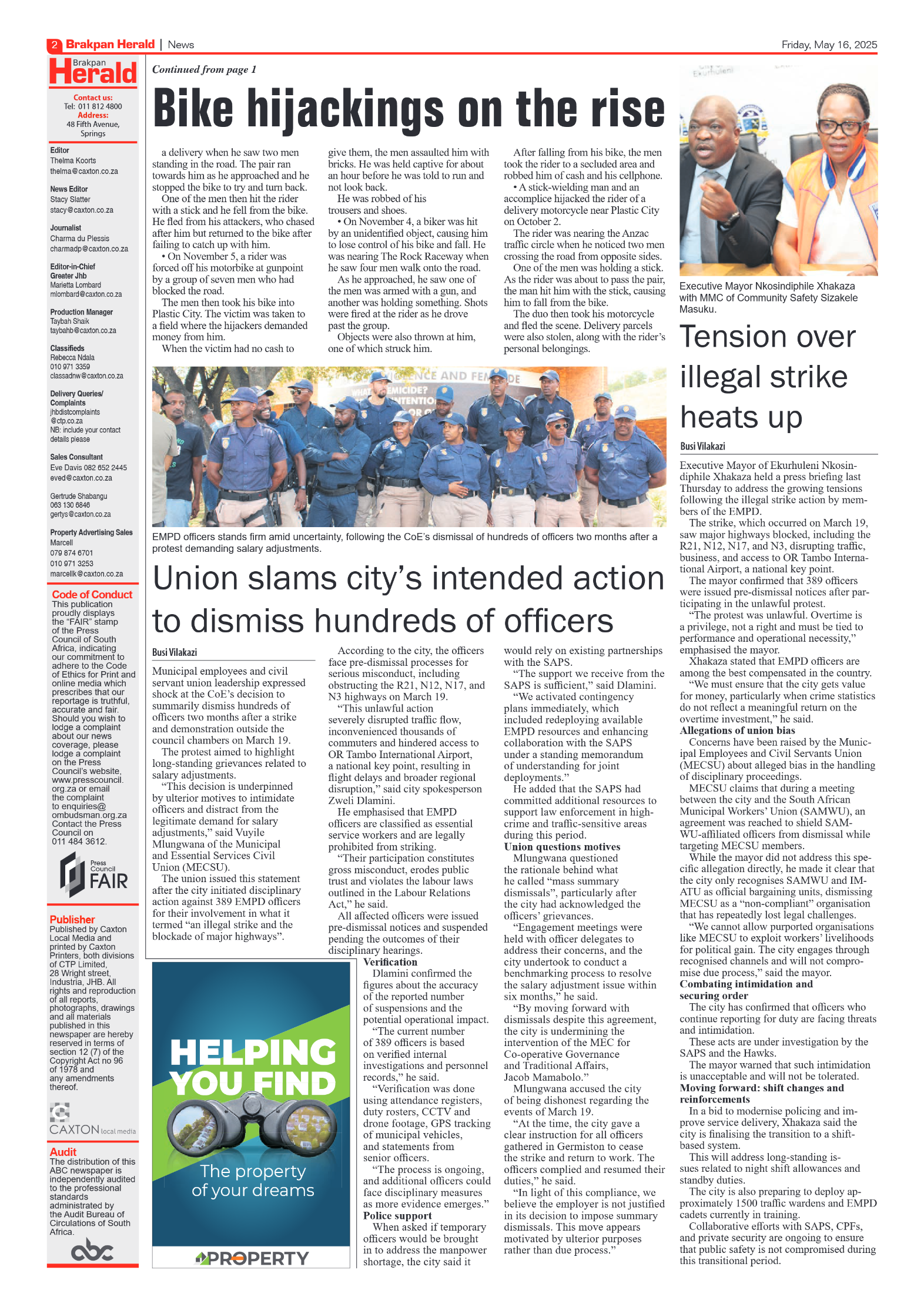 Brakpan Herald 16 May 2025 page 4