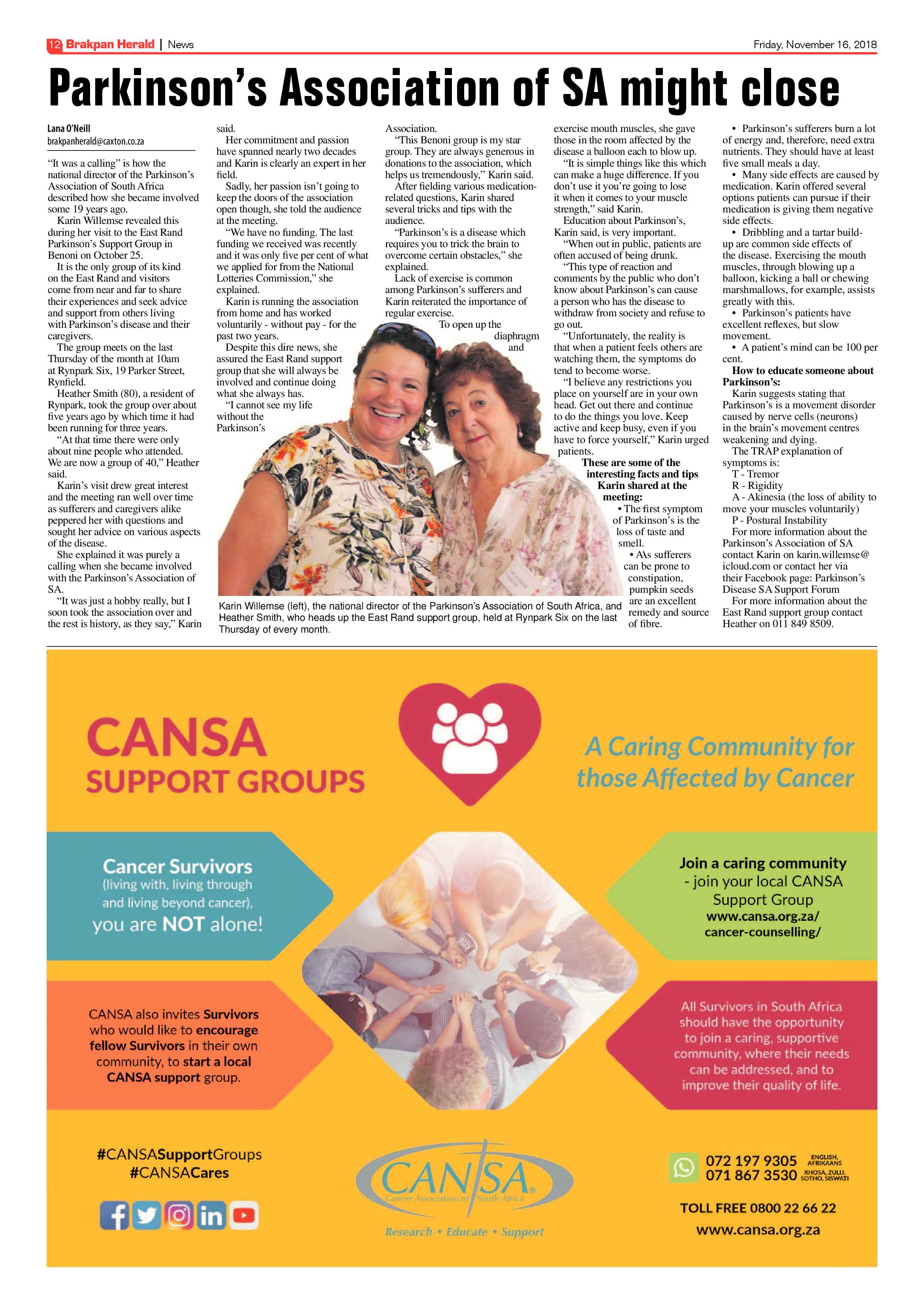 Brakpan Herald 16 November 2018 page 12