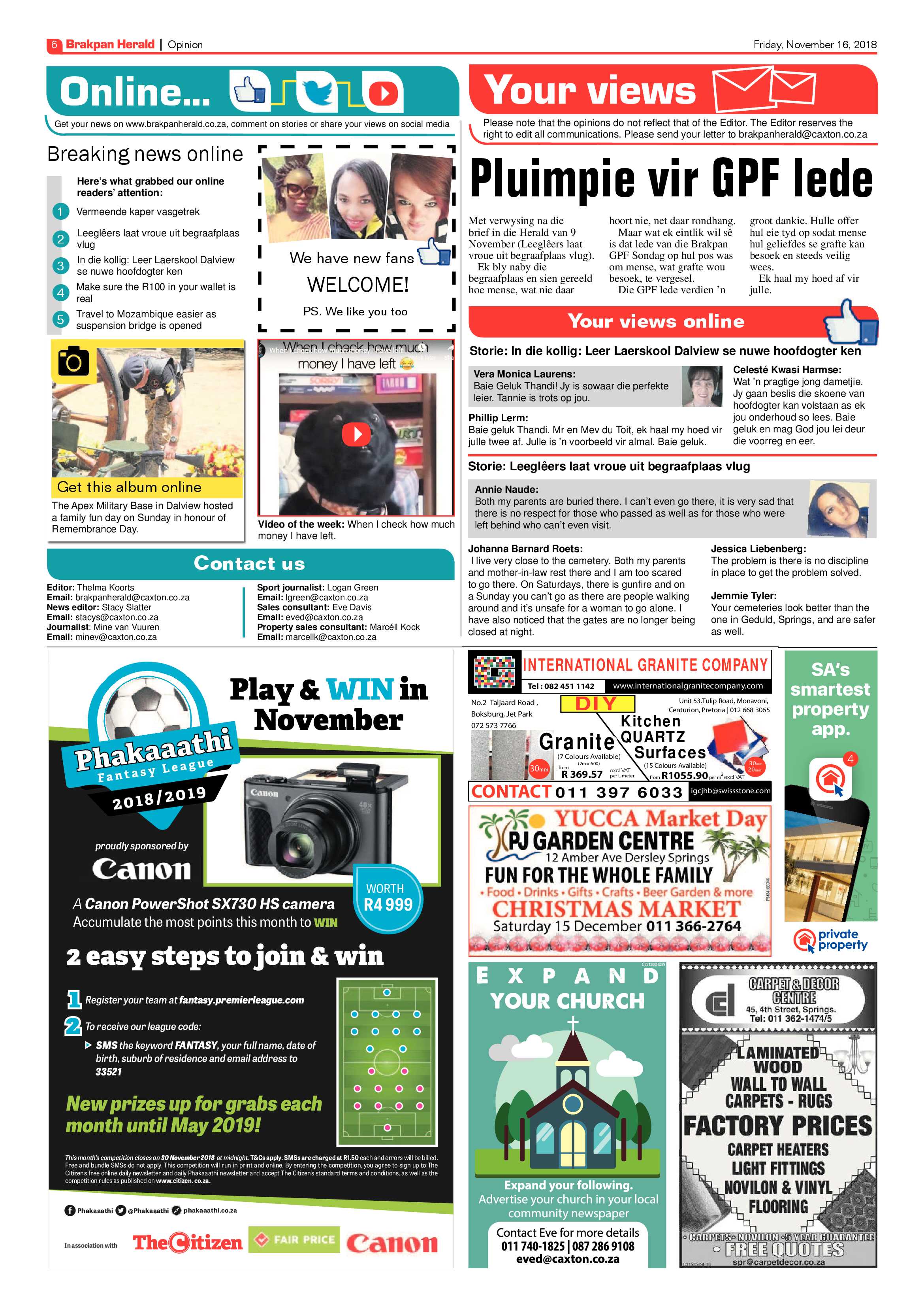 Brakpan Herald 16 November 2018 page 6