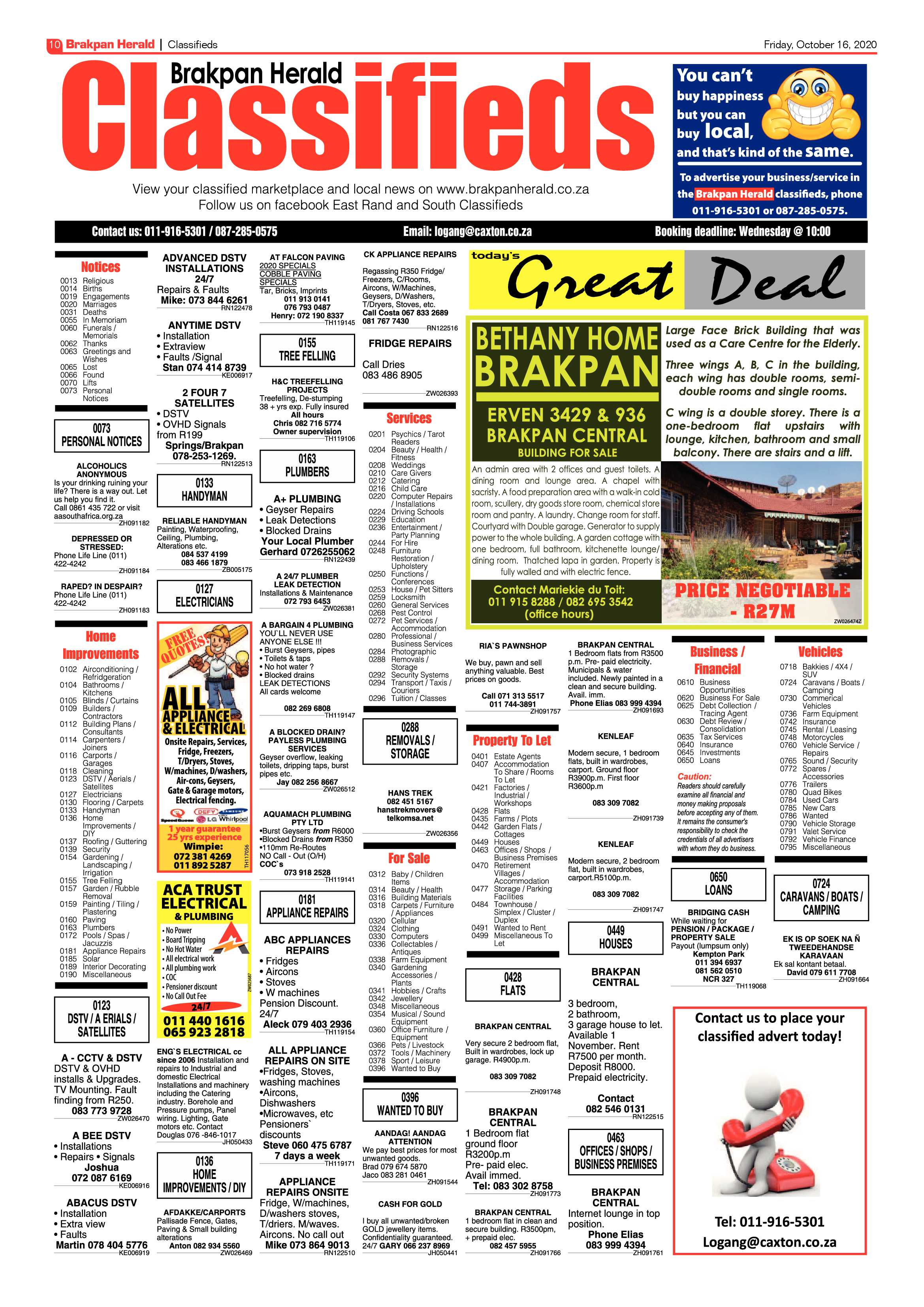 Brakpan Herald 16 October 2020 page 10