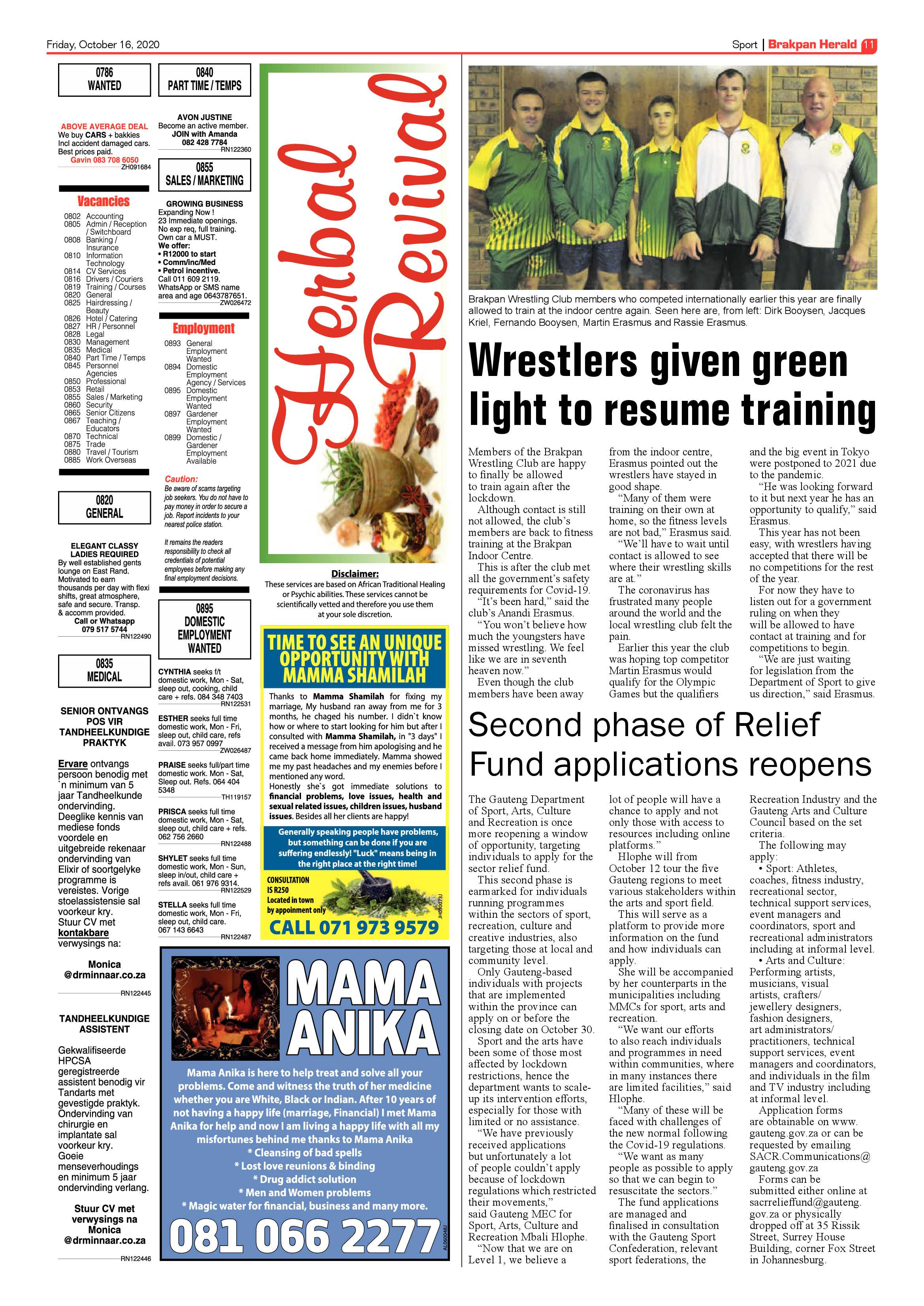 Brakpan Herald 16 October 2020 page 11