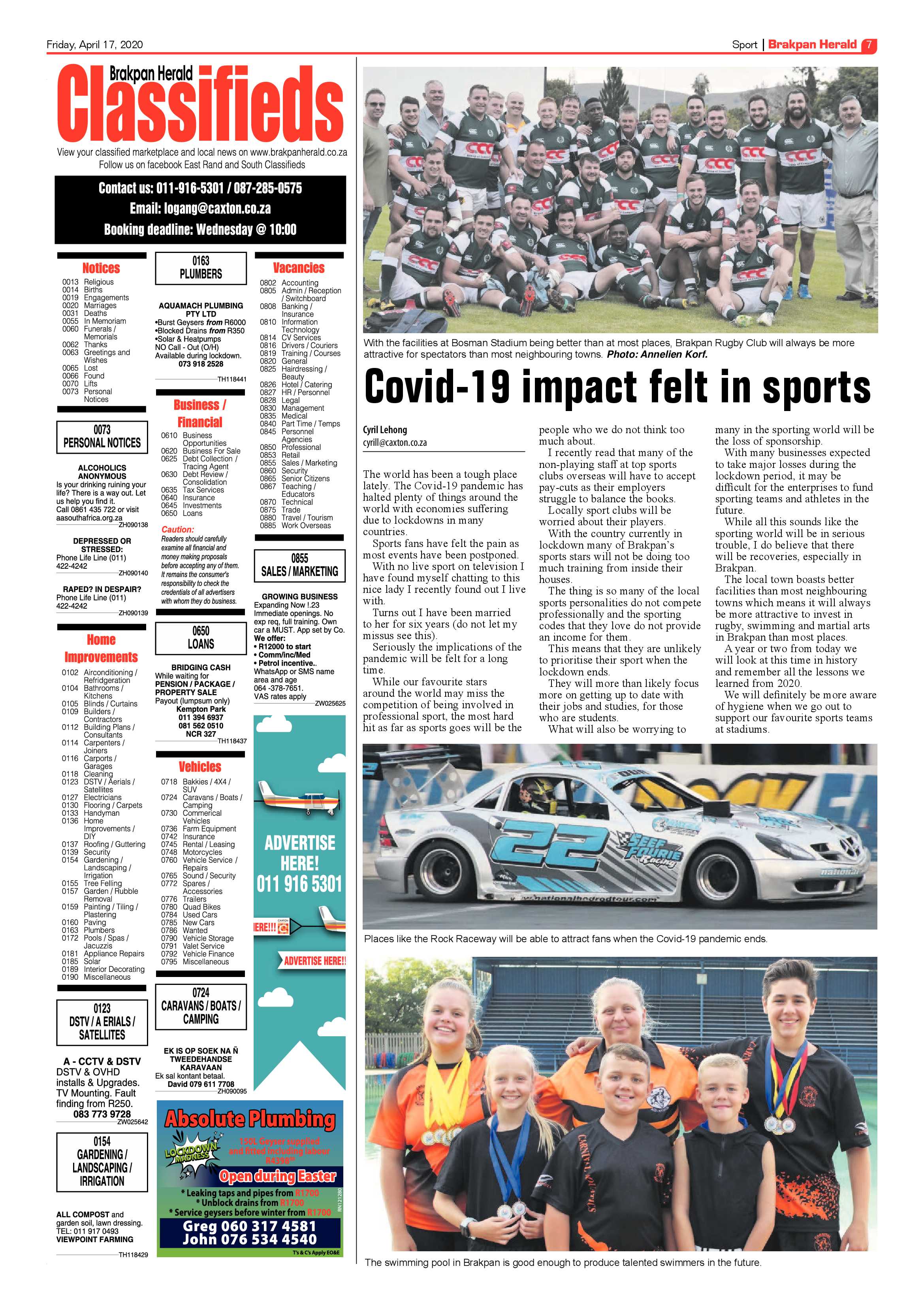 Brakpan Herald 17 April 2020 page 7