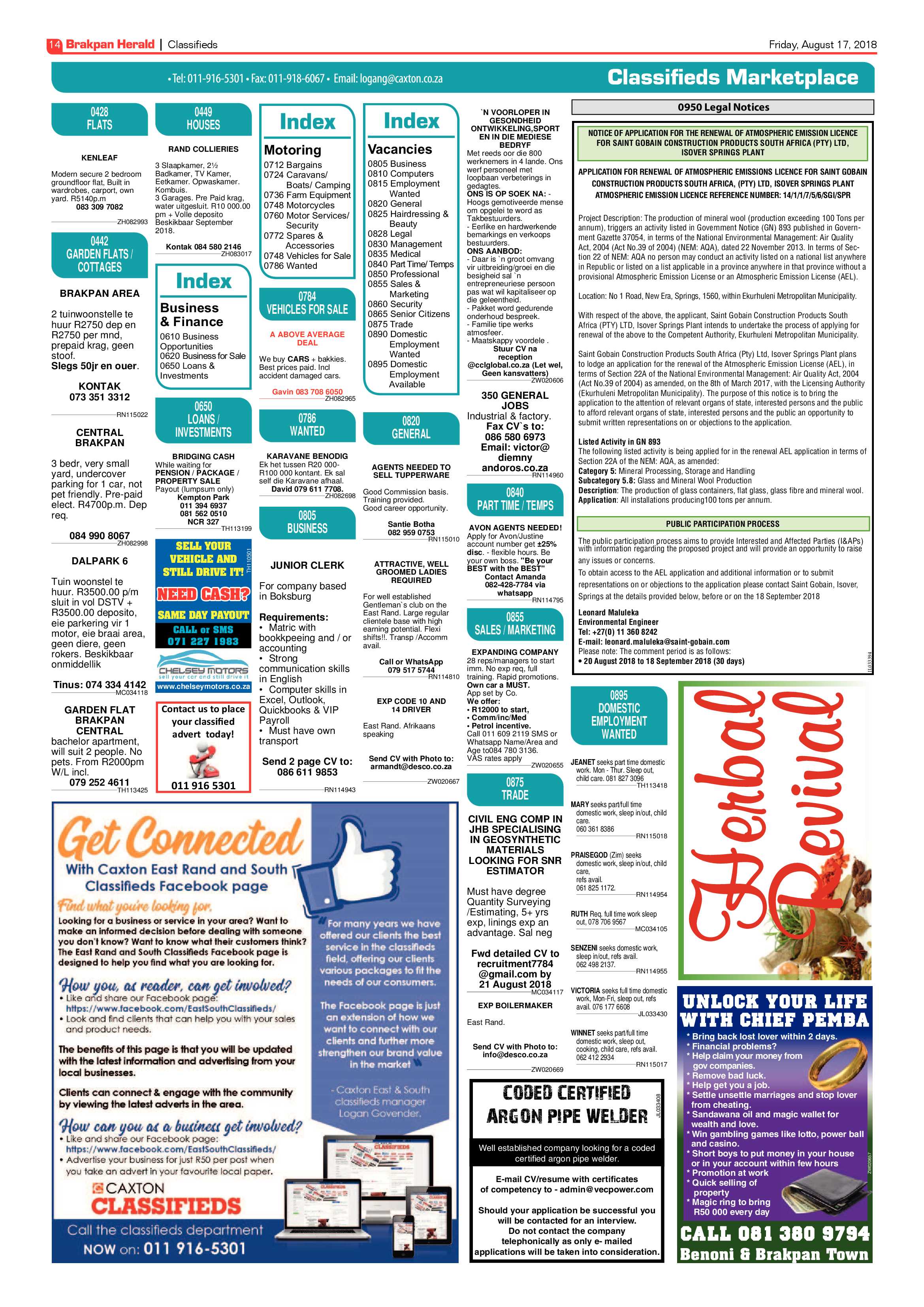 Brakpan Herald 17 August 2018 page 14