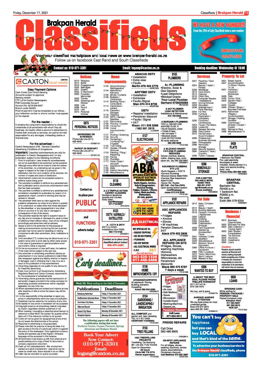Brakpan Herald 17 December 2021 page 13