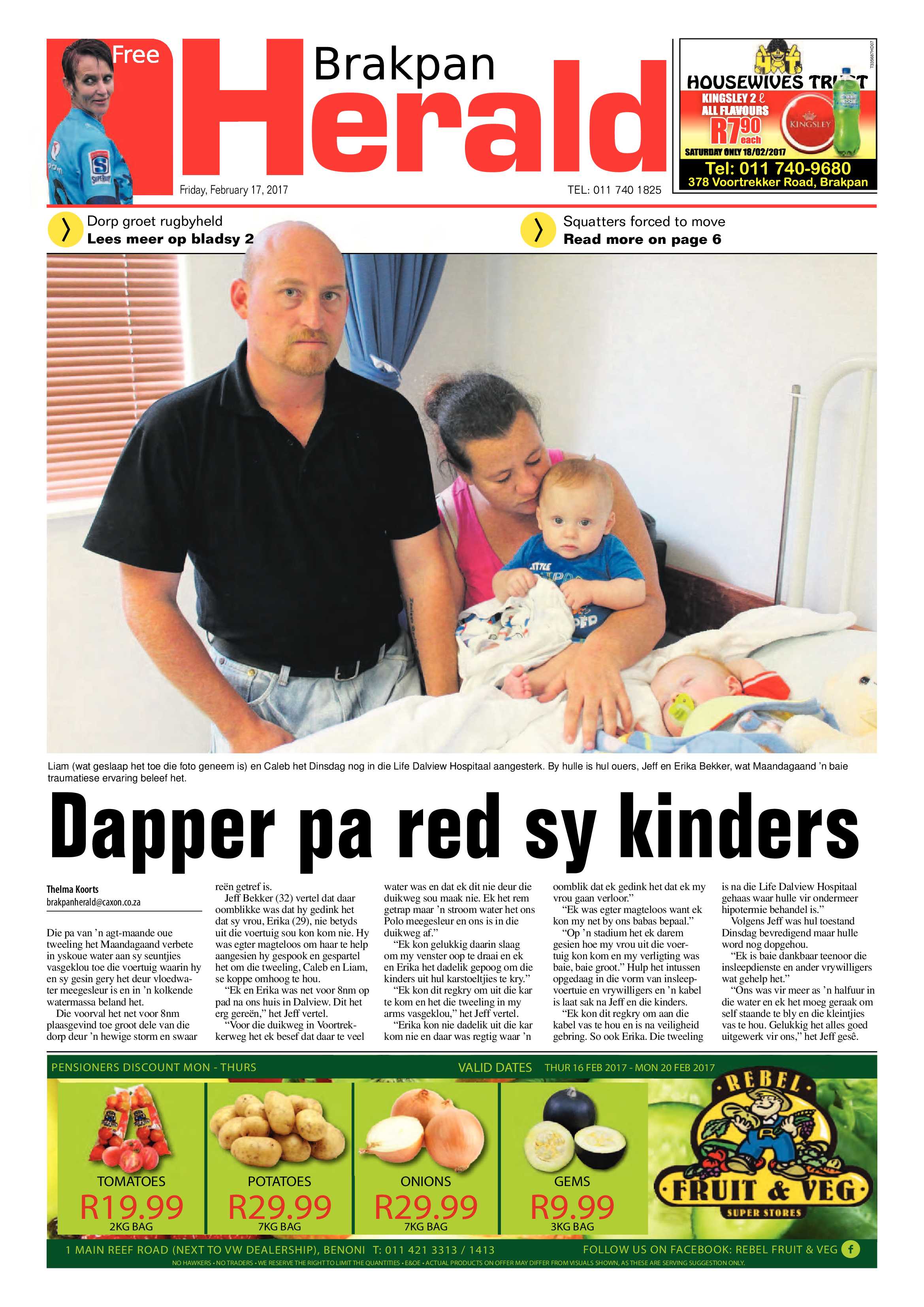 Brakpan Herald 17 February 2017 page 1
