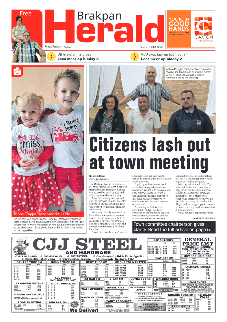 Brakpan Herald 17 February 2022 page 1