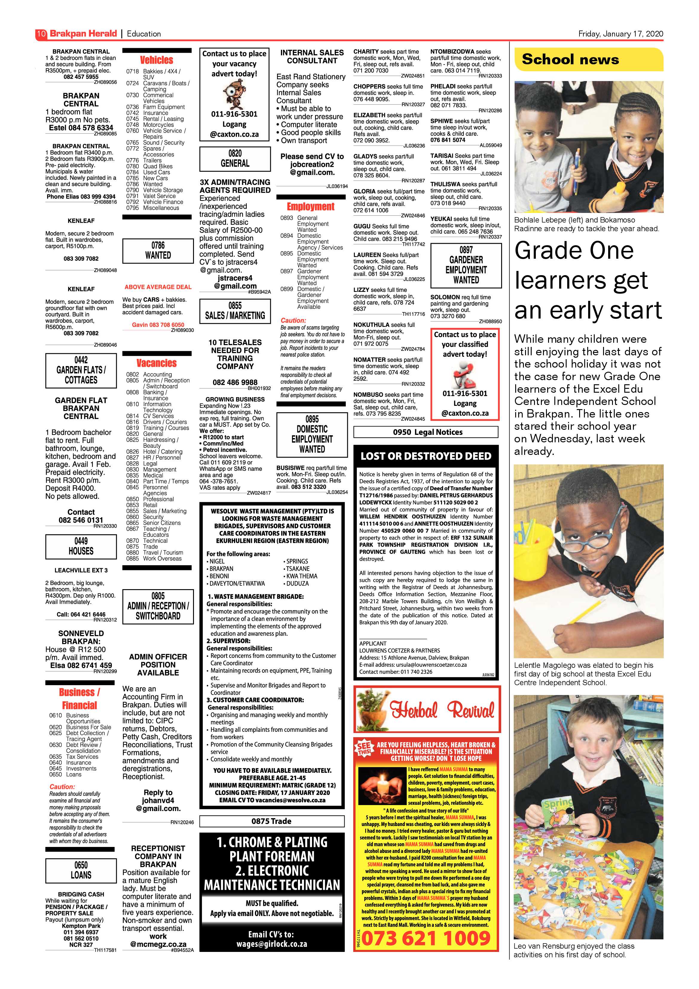 Brakpan Herald 17 January 2020 page 10