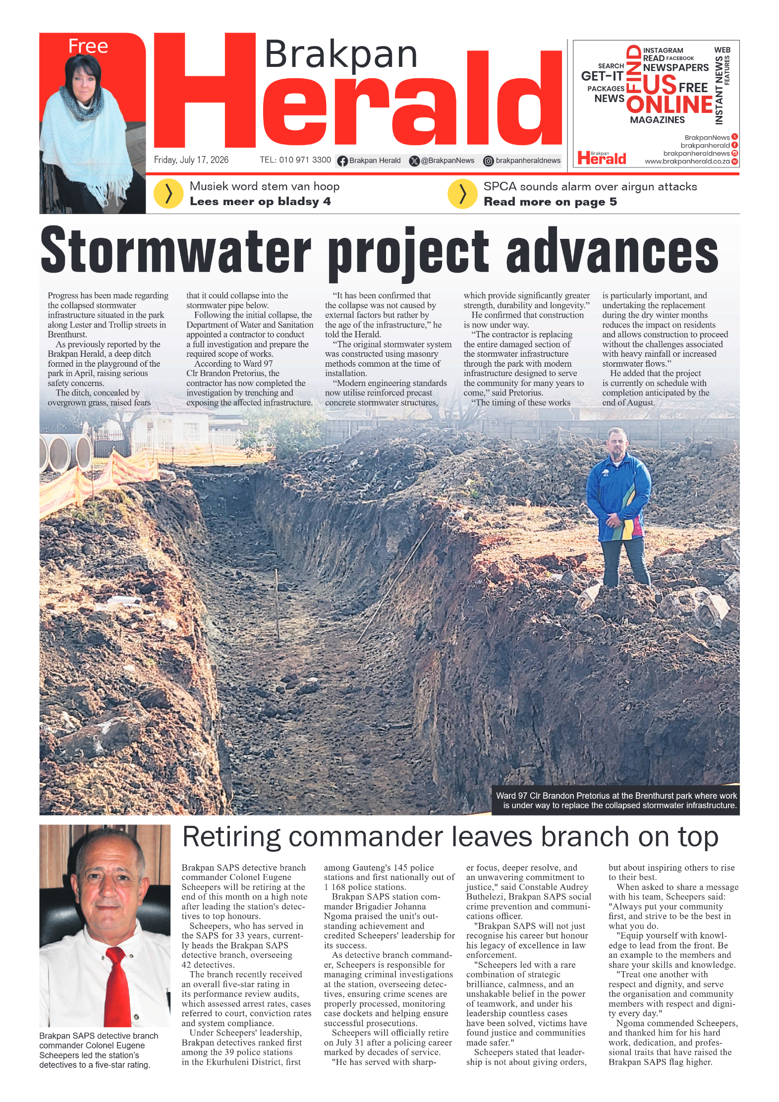 Brakpan Herald 17 July 2026 page 1