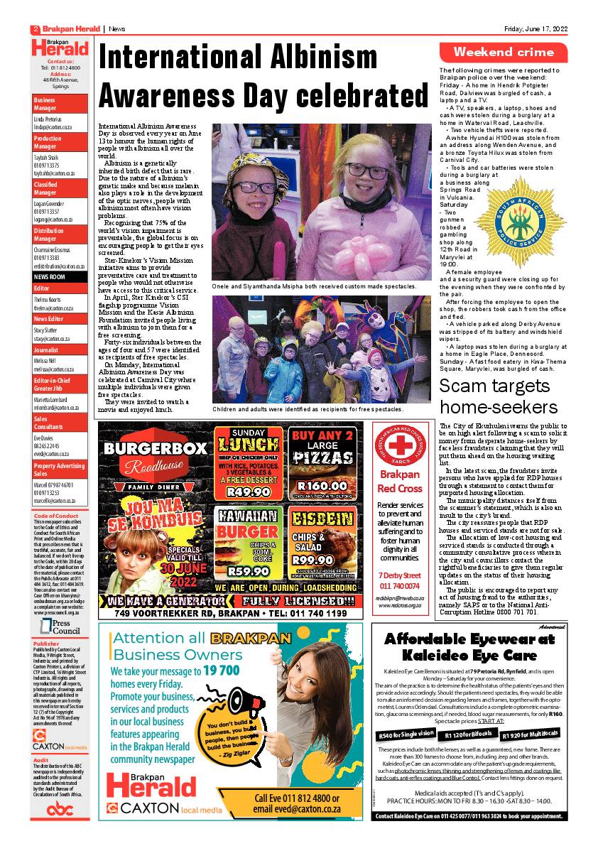 Brakpan Herald 17 June 2022 page 2