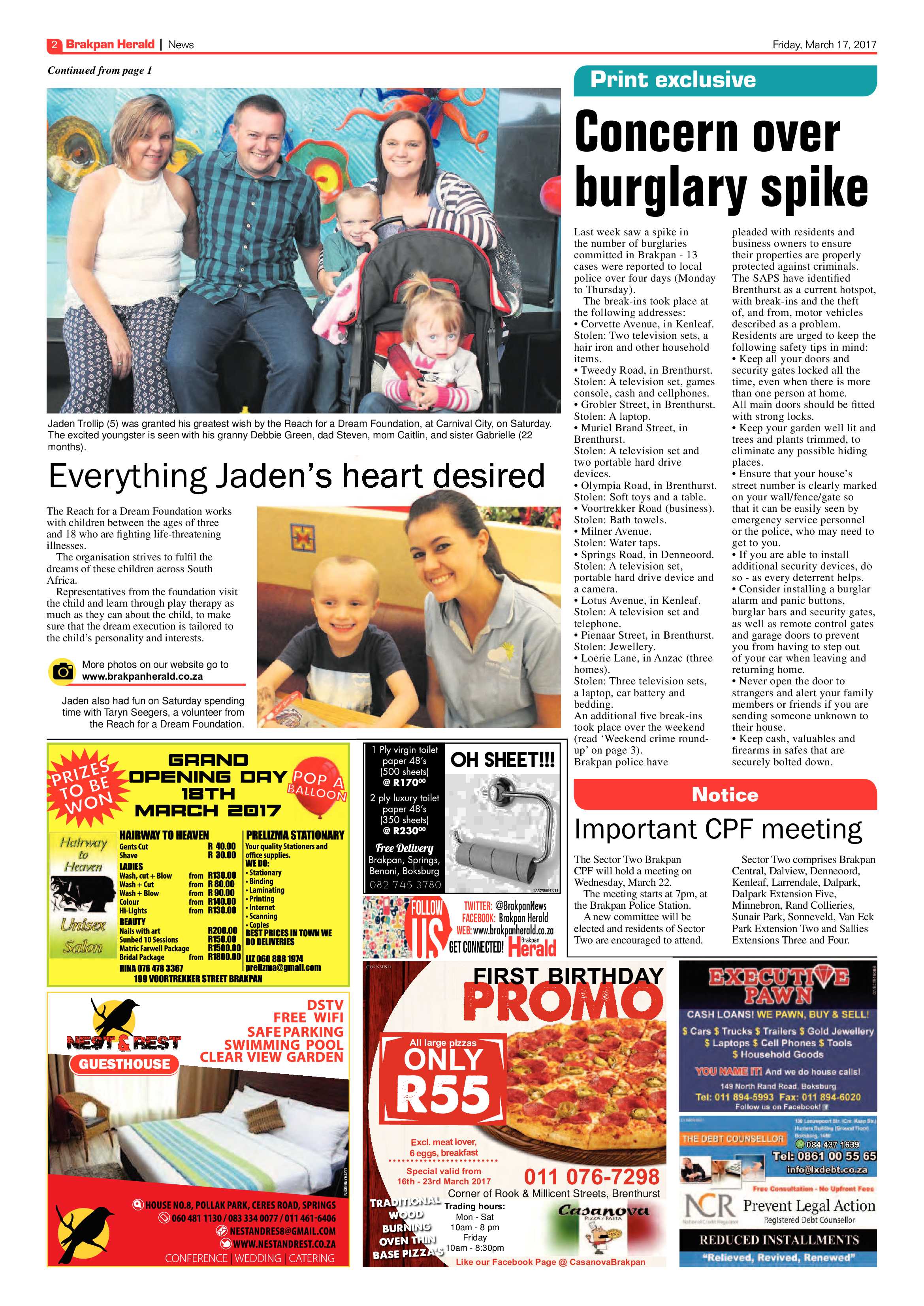 Brakpan Herald 17 March 2017 page 2