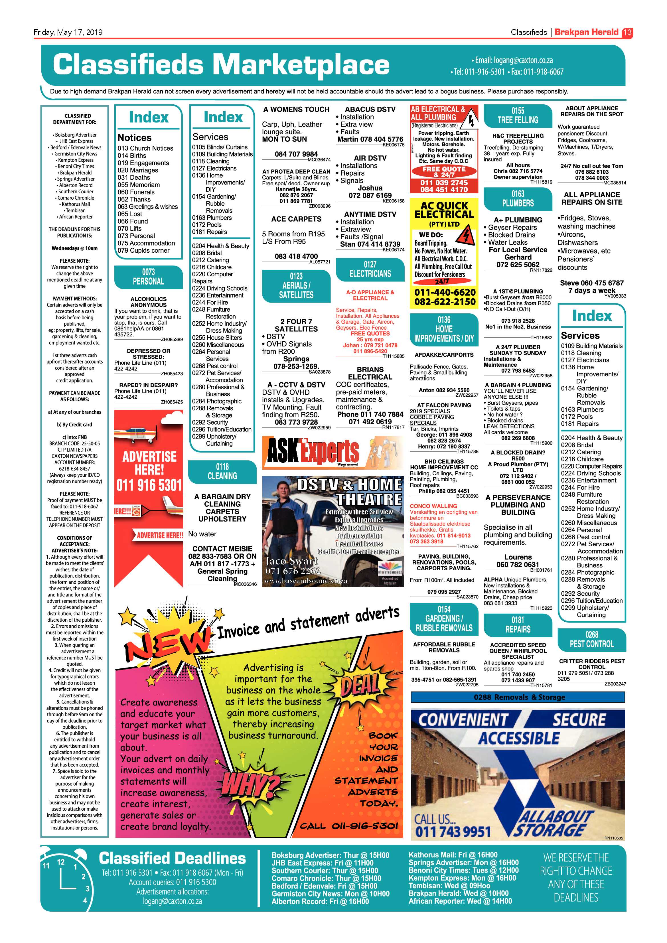 Brakpan Herald 17 May 2019 page 13