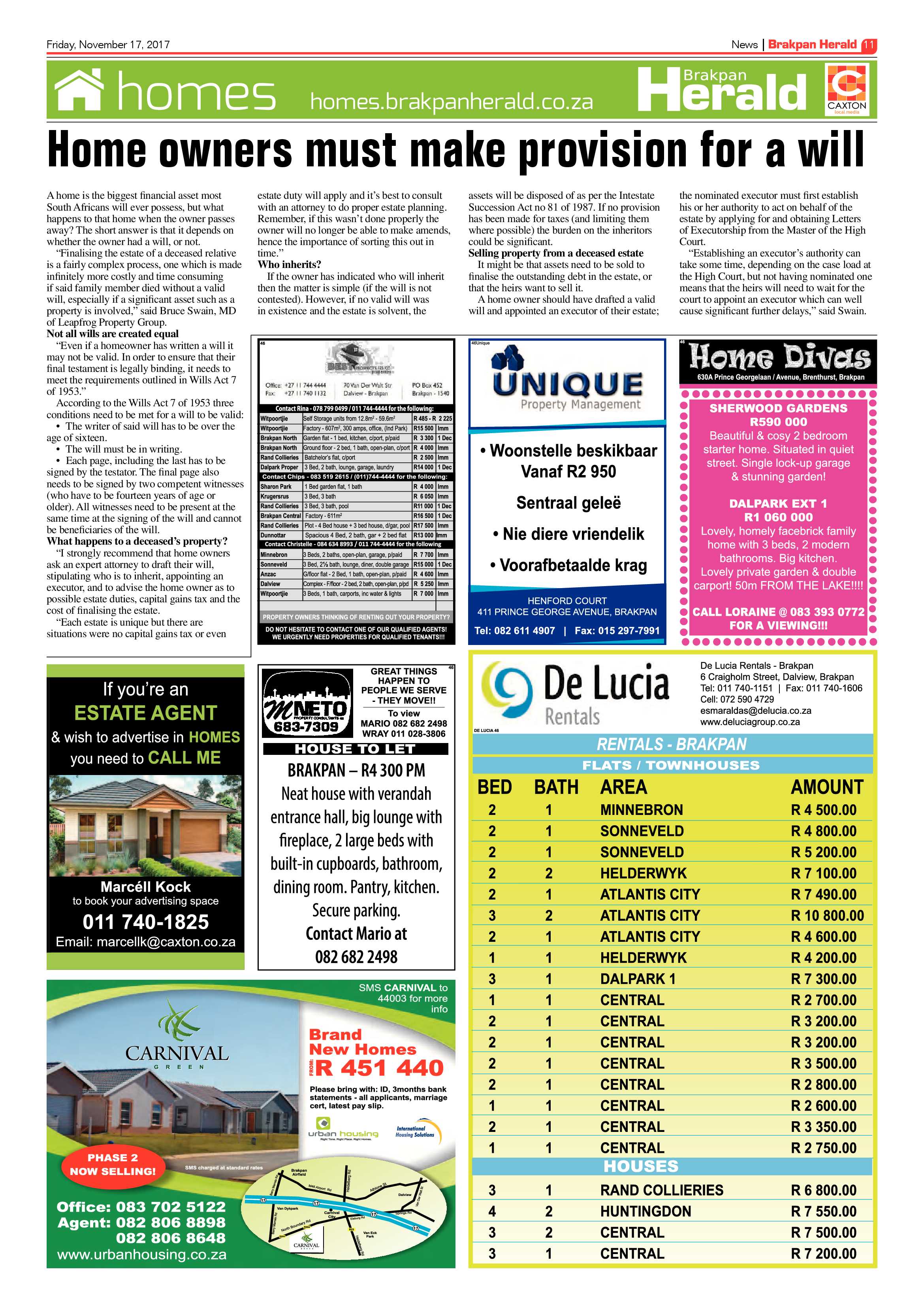 Brakpan Herald 17 November 2017 page 11