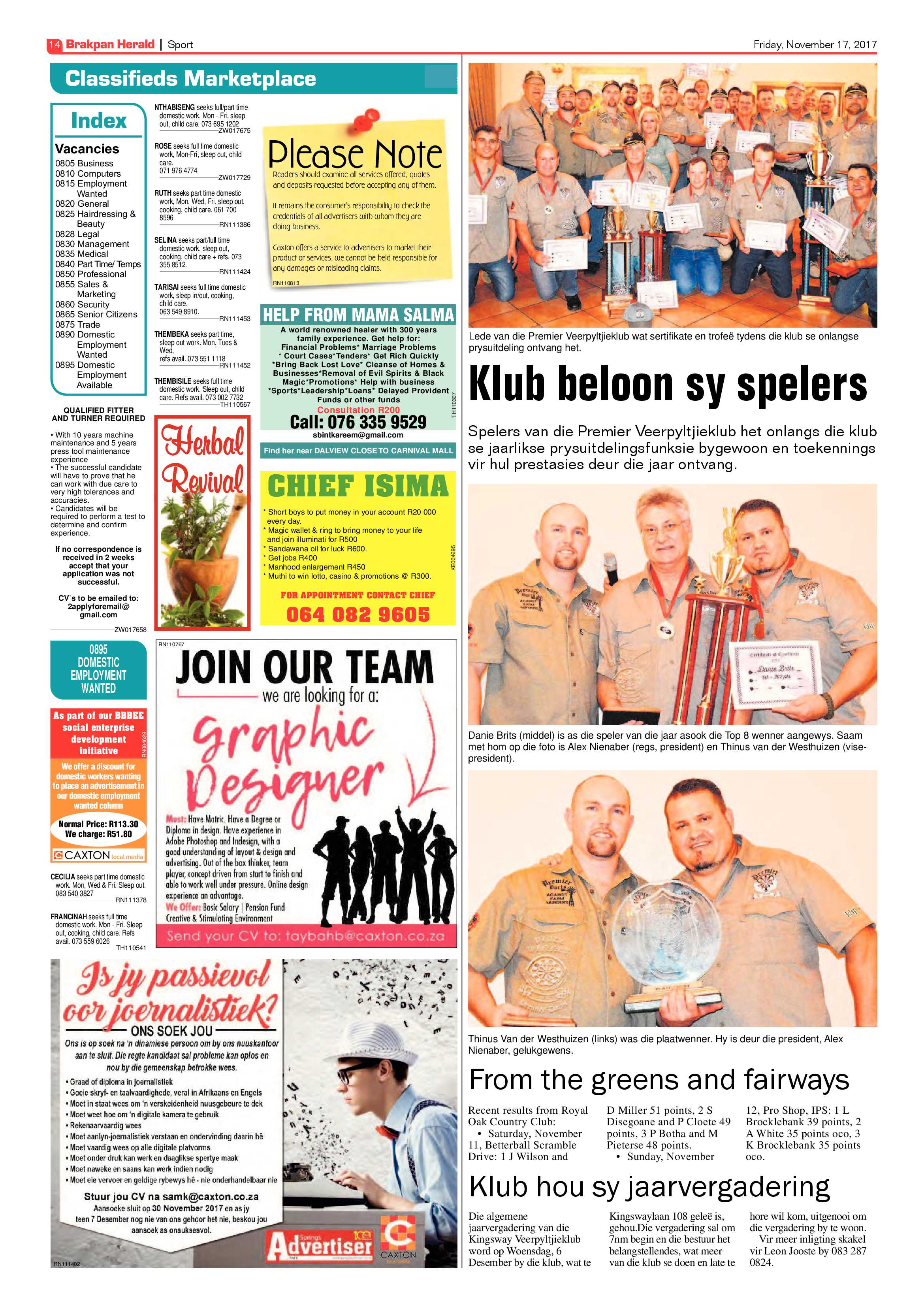 Brakpan Herald 17 November 2017 page 14
